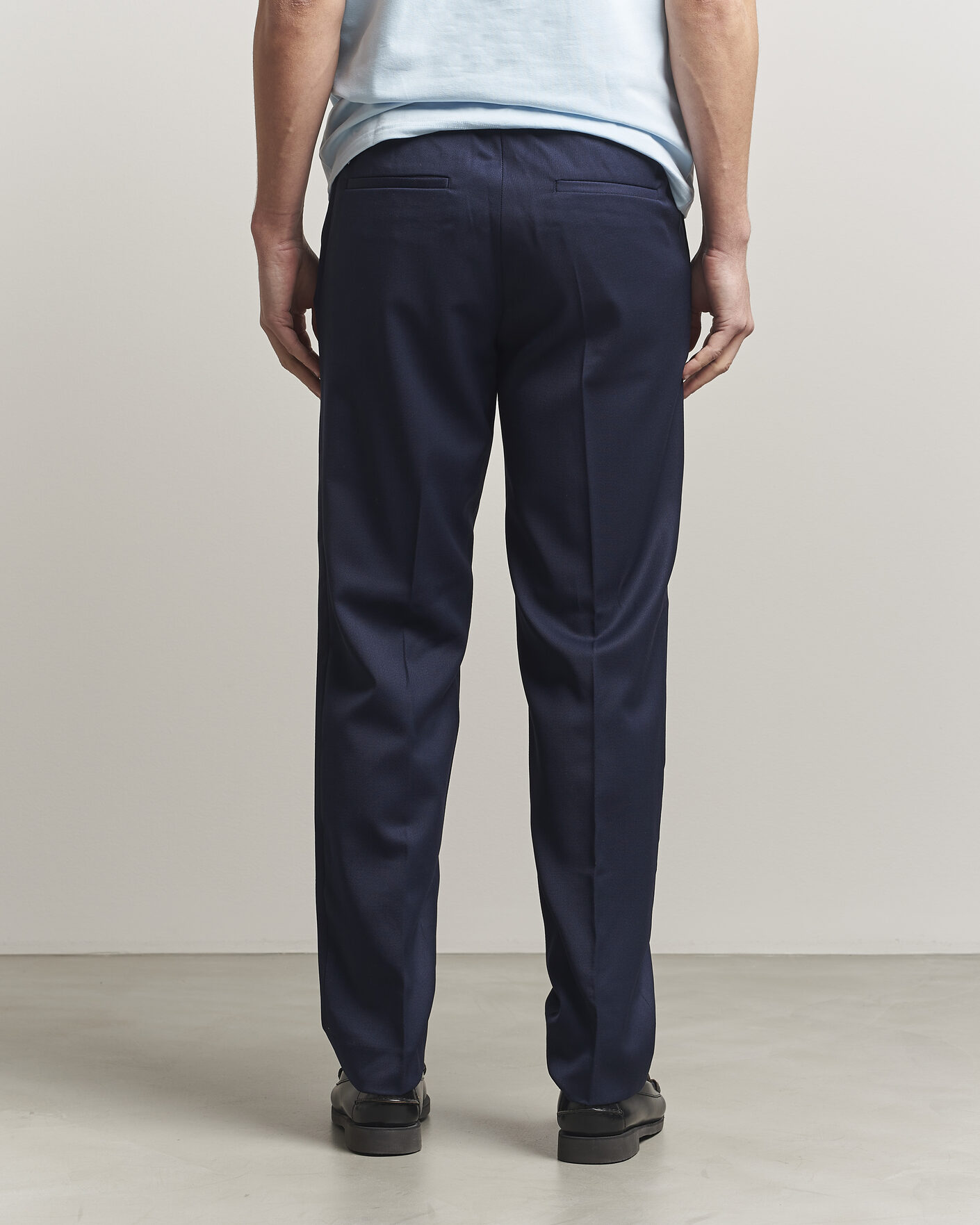 Mies | Housut | Filippa K | Theo Relaxed Wool Trousers Ink Navy