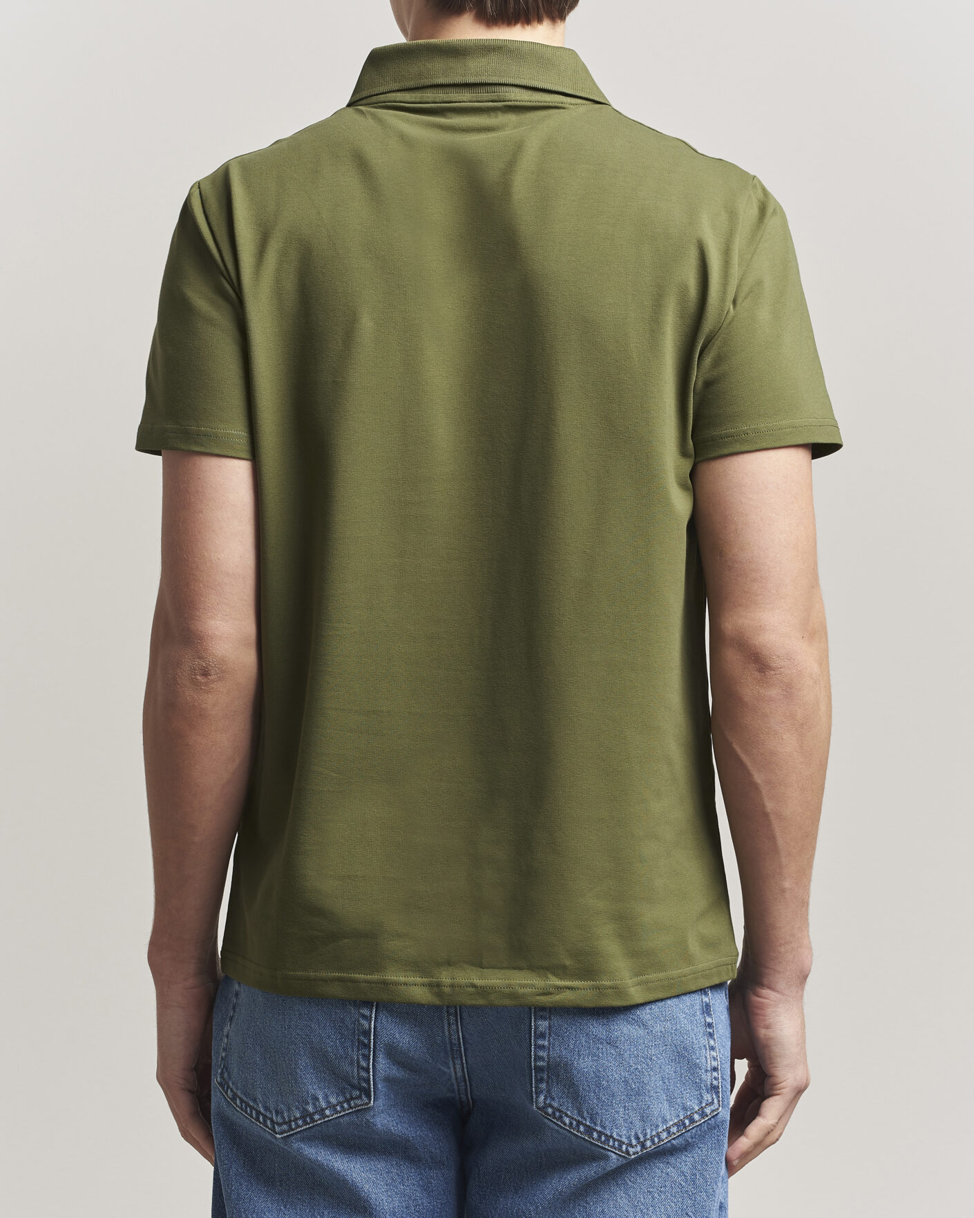 Mies | Pikeet | Filippa K | Soft Lycra Polo T-Shirt Laurel Green