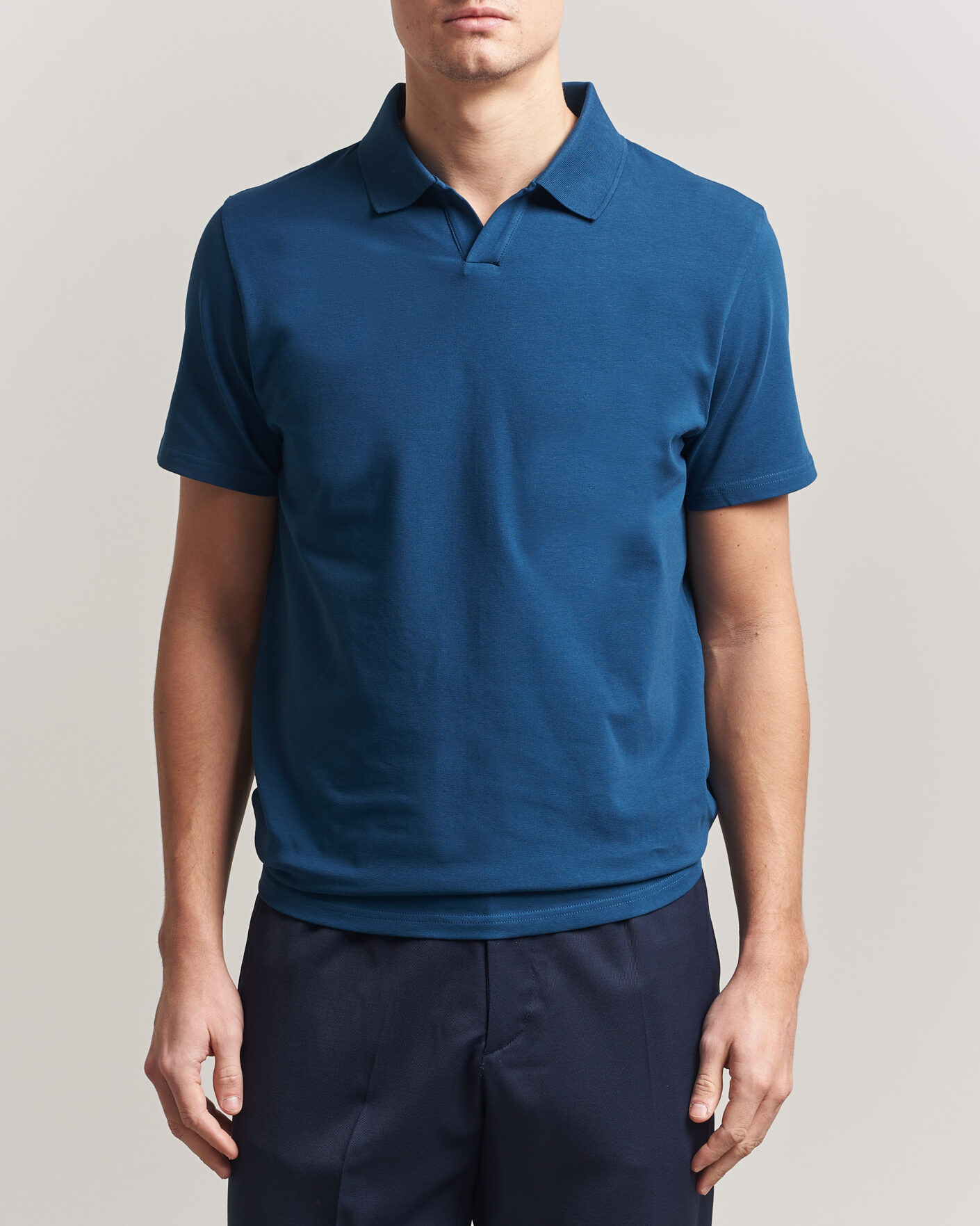 Mies | Pikeet | Filippa K | Soft Lycra Polo T-Shirt Night Teal