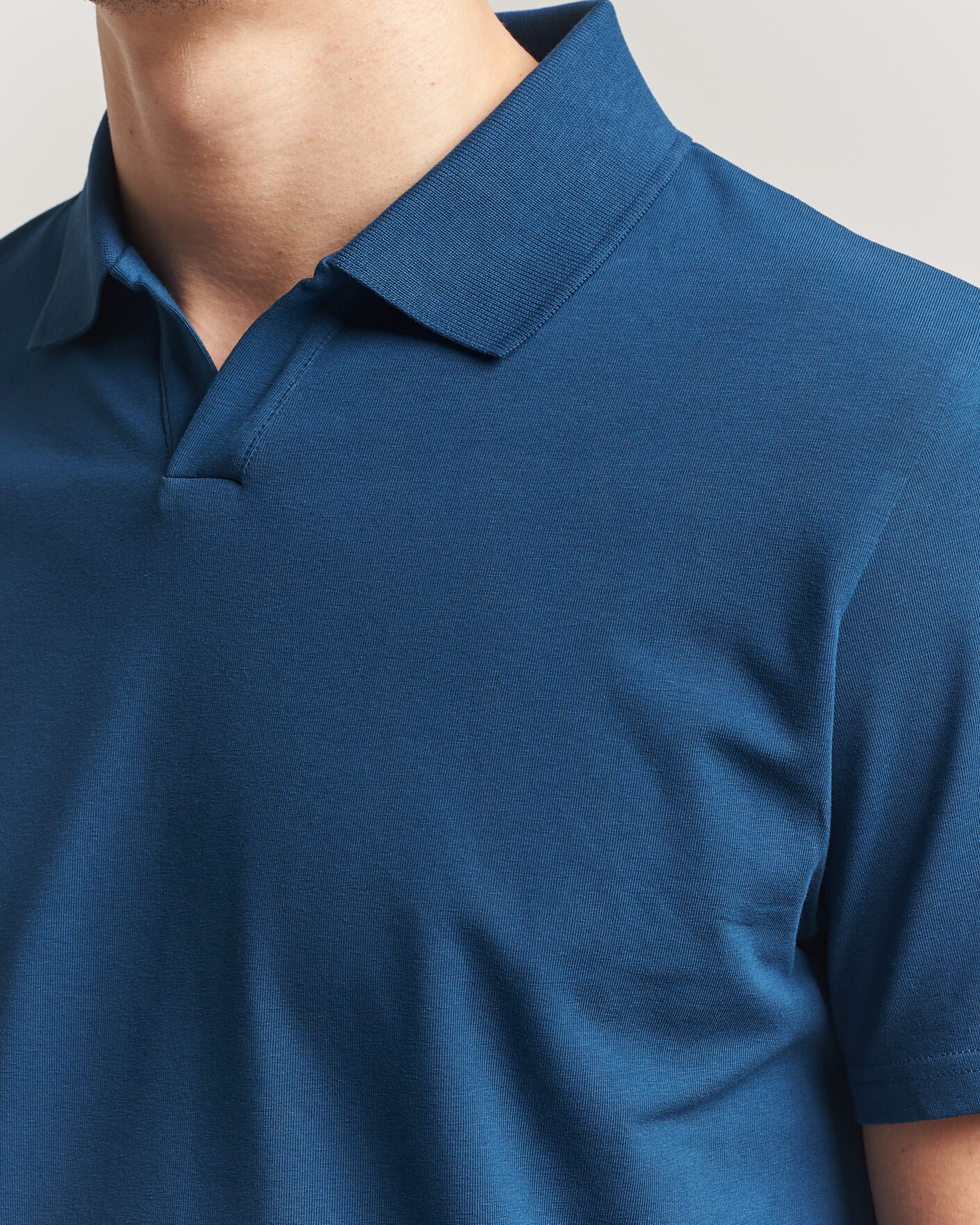 Mies | Pikeet | Filippa K | Soft Lycra Polo T-Shirt Night Teal