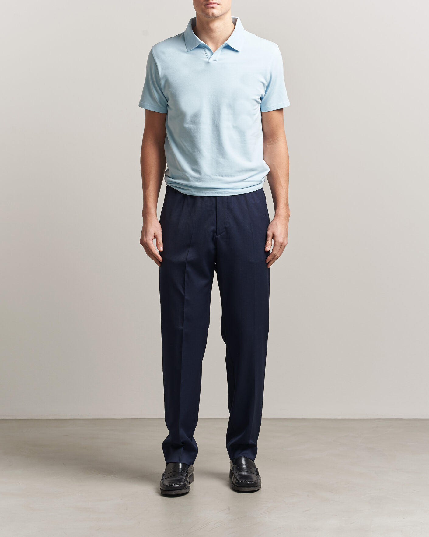 Mies | Pikeet | Filippa K | Soft Lycra Polo T-Shirt Frost Blue