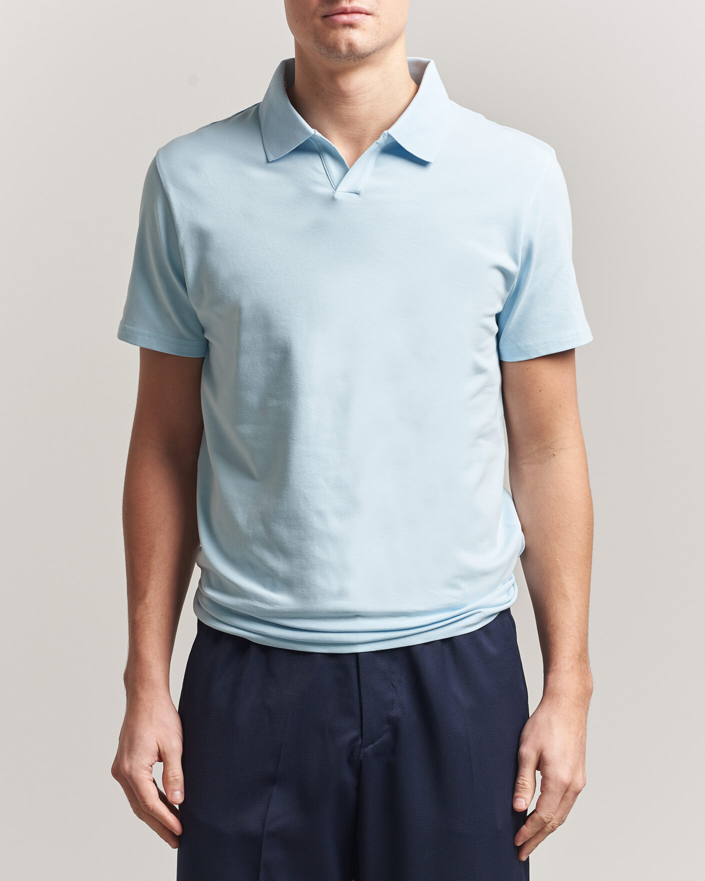 Mies | Pikeet | Filippa K | Soft Lycra Polo T-Shirt Frost Blue