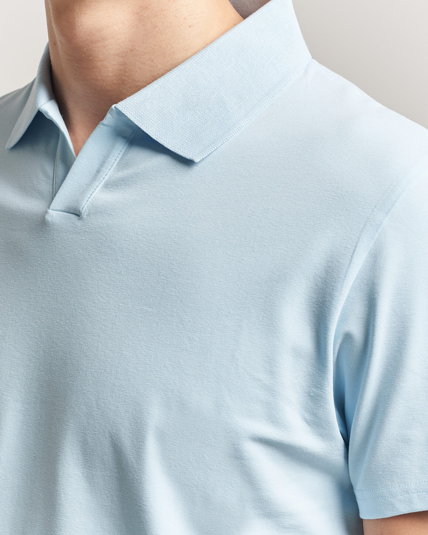 Mies | Pikeet | Filippa K | Soft Lycra Polo T-Shirt Frost Blue