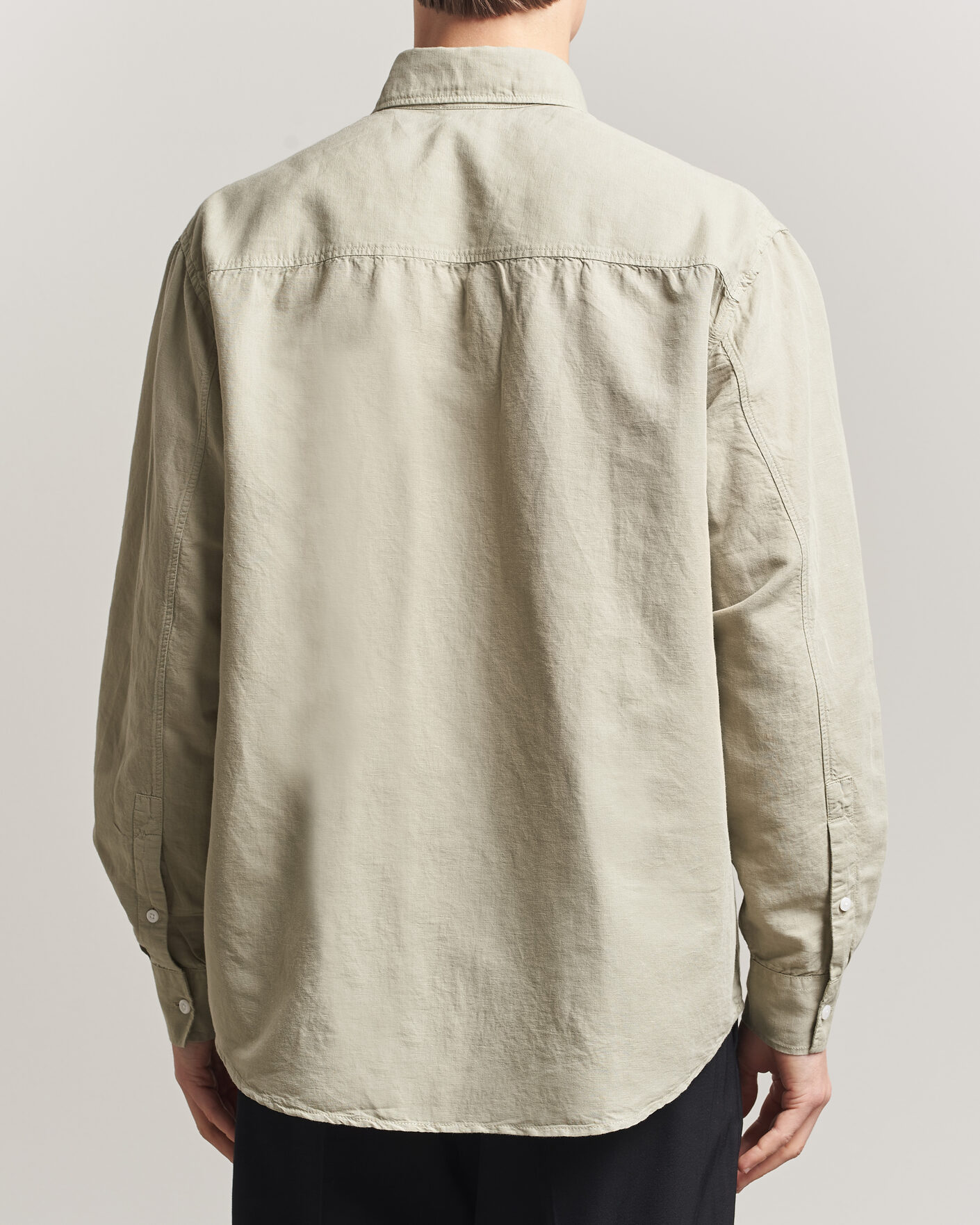 Mies | Kauluspaidat | Filippa K | Relaxed Cotton/Linen Shirt Light Green