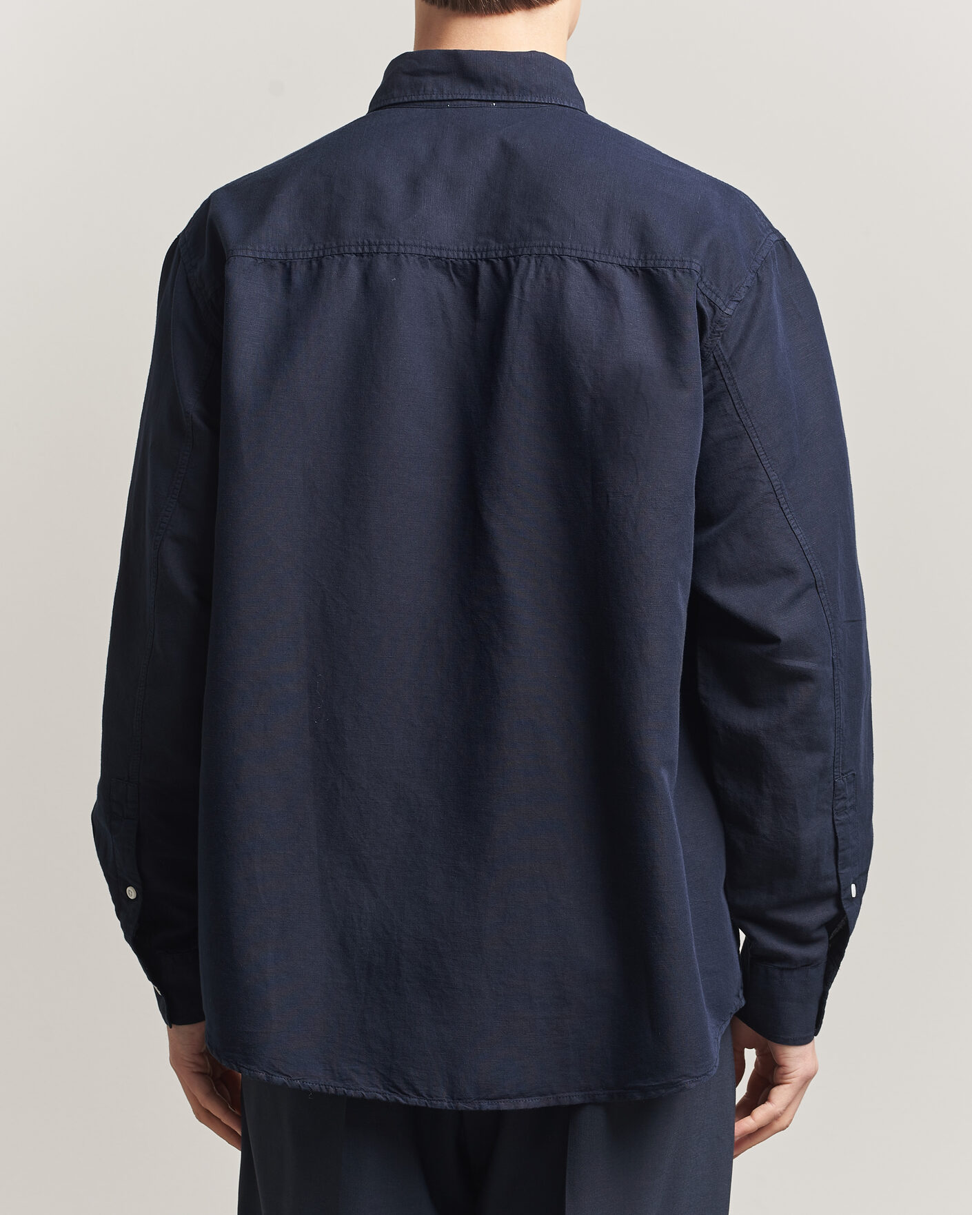 Mies | Kauluspaidat | Filippa K | Relaxed Cotton/Linen Shirt Navy