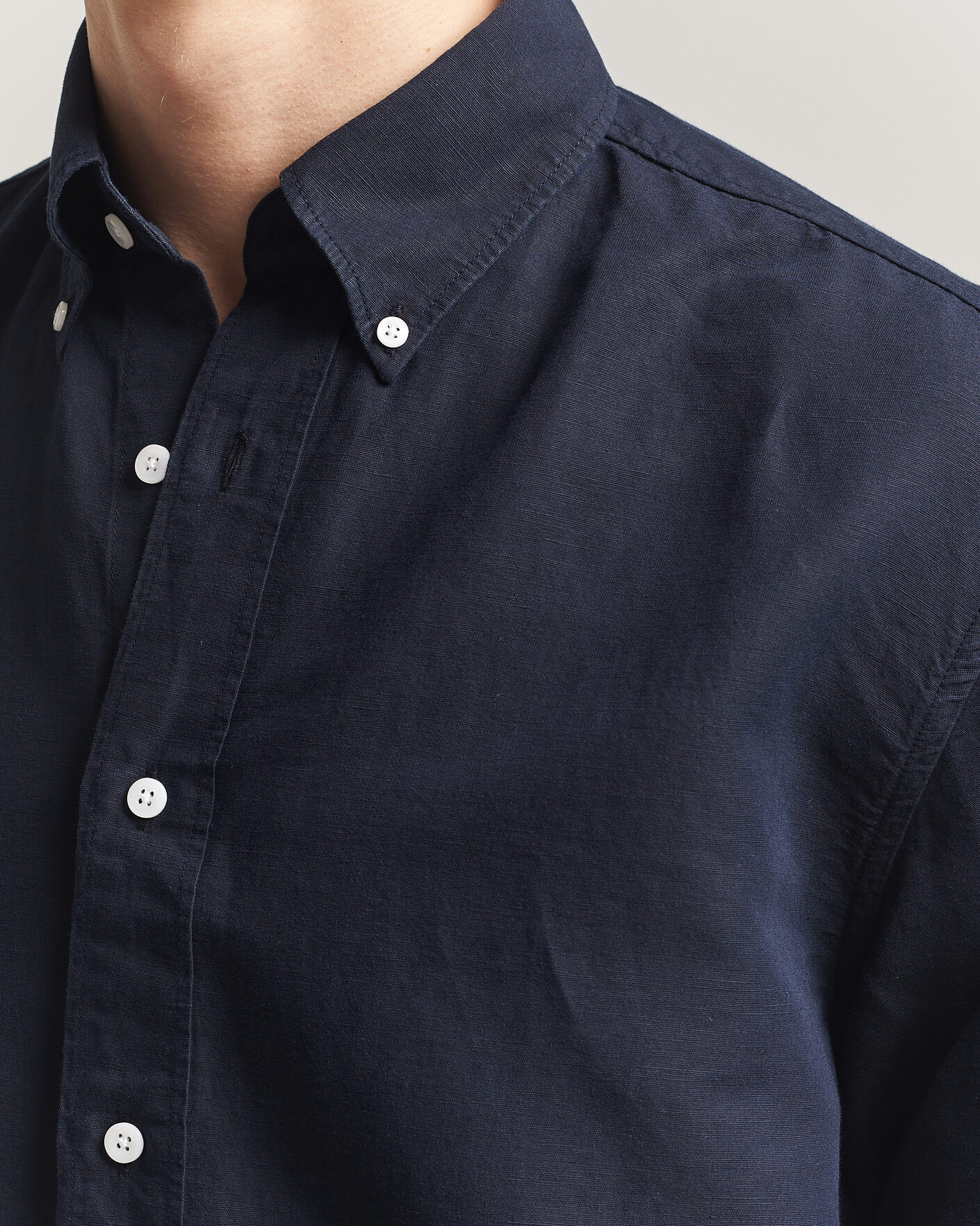 Mies | Kauluspaidat | Filippa K | Relaxed Cotton/Linen Shirt Navy