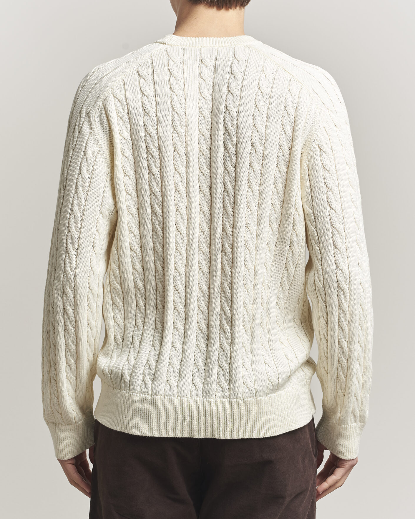 Mies | Puserot | Filippa K | Cotton Cable Crew Neck Sweater Calico White
