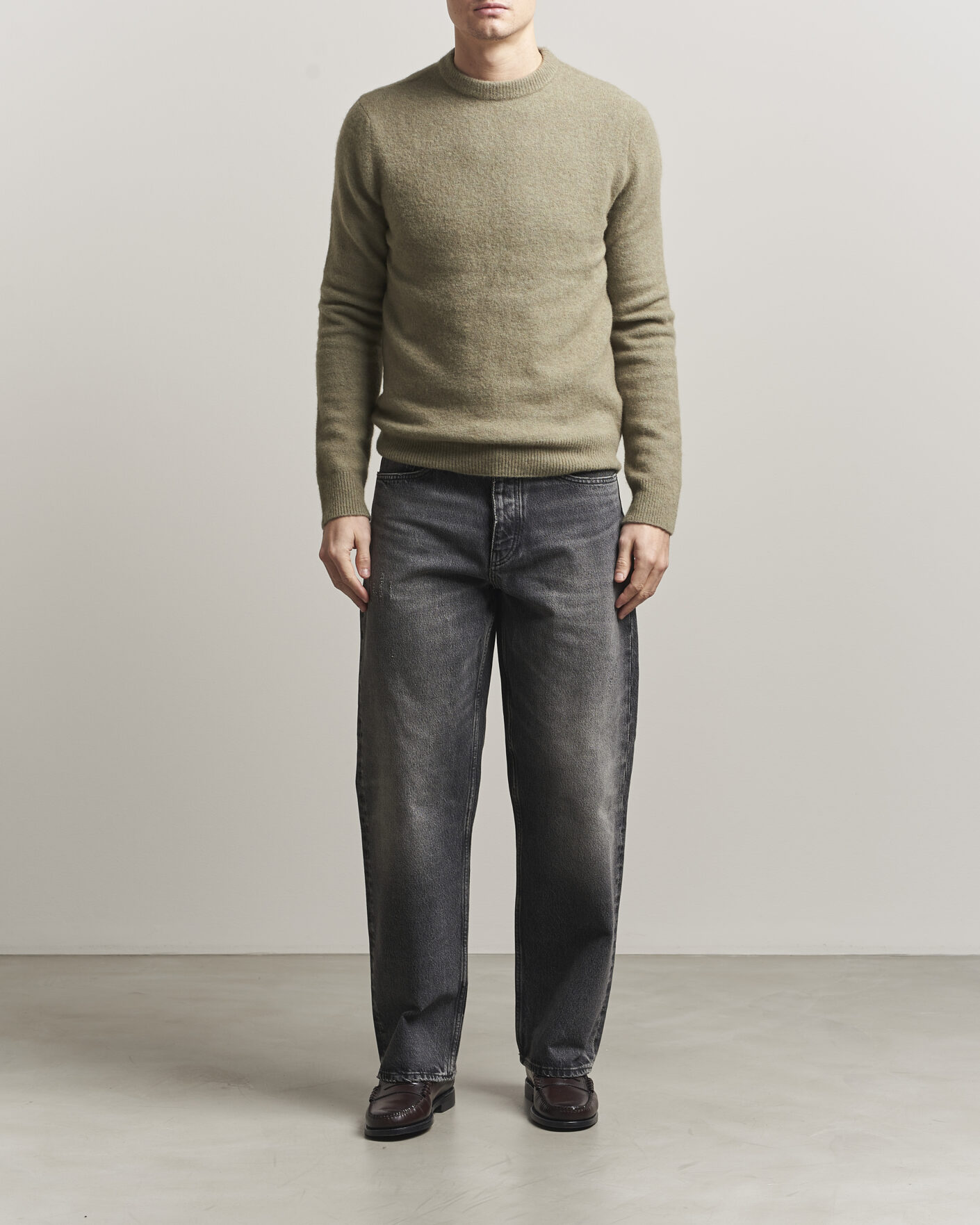 Mies | Puserot | Filippa K | Yak Knitted Sweater Light Green
