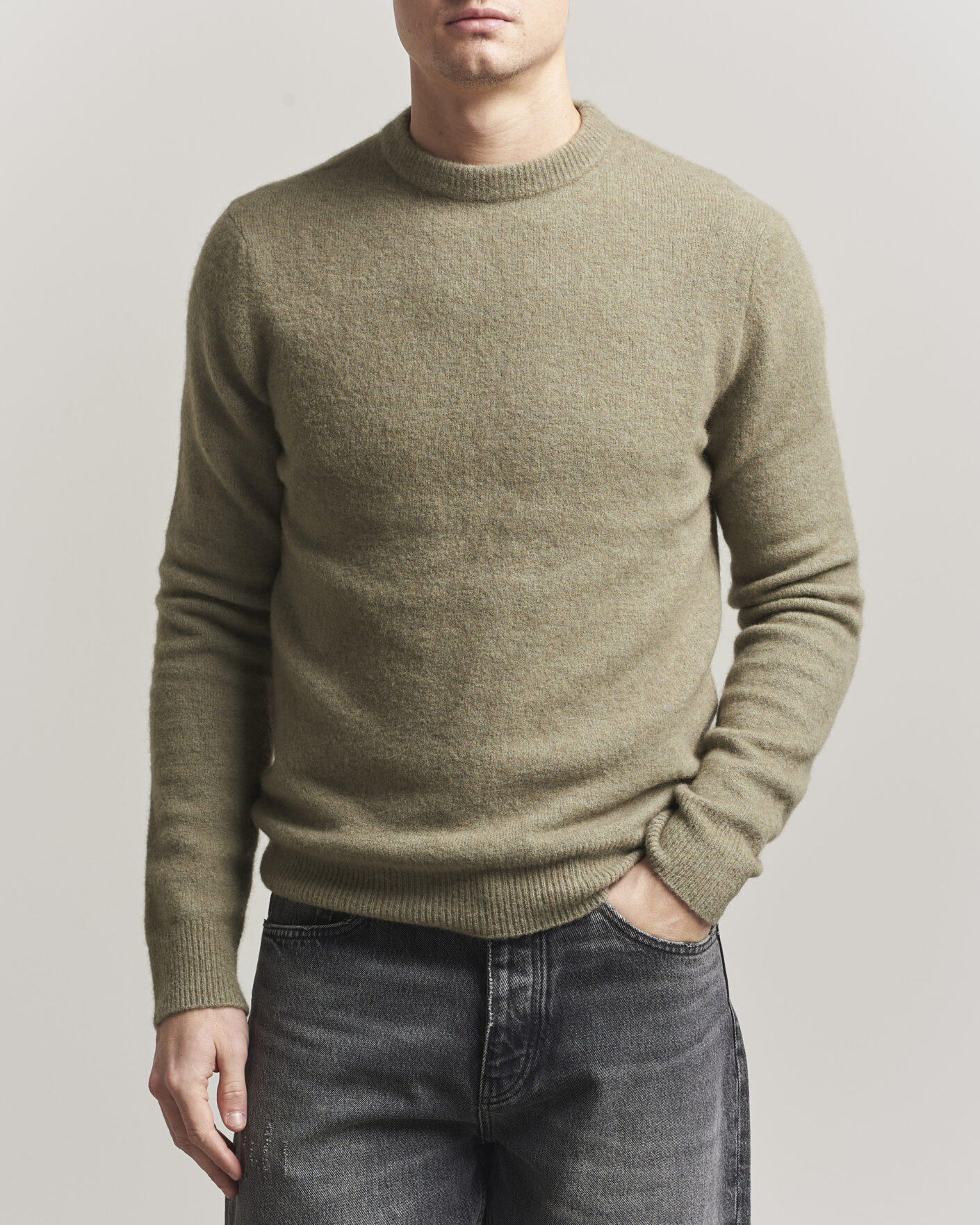 Mies | Puserot | Filippa K | Yak Knitted Sweater Light Green
