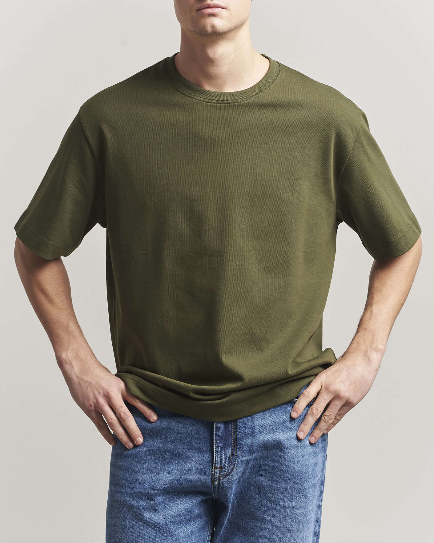 Mies | T-paidat | Filippa K | Heavy Cotton Crew Neck T-Shirt Midnight Green