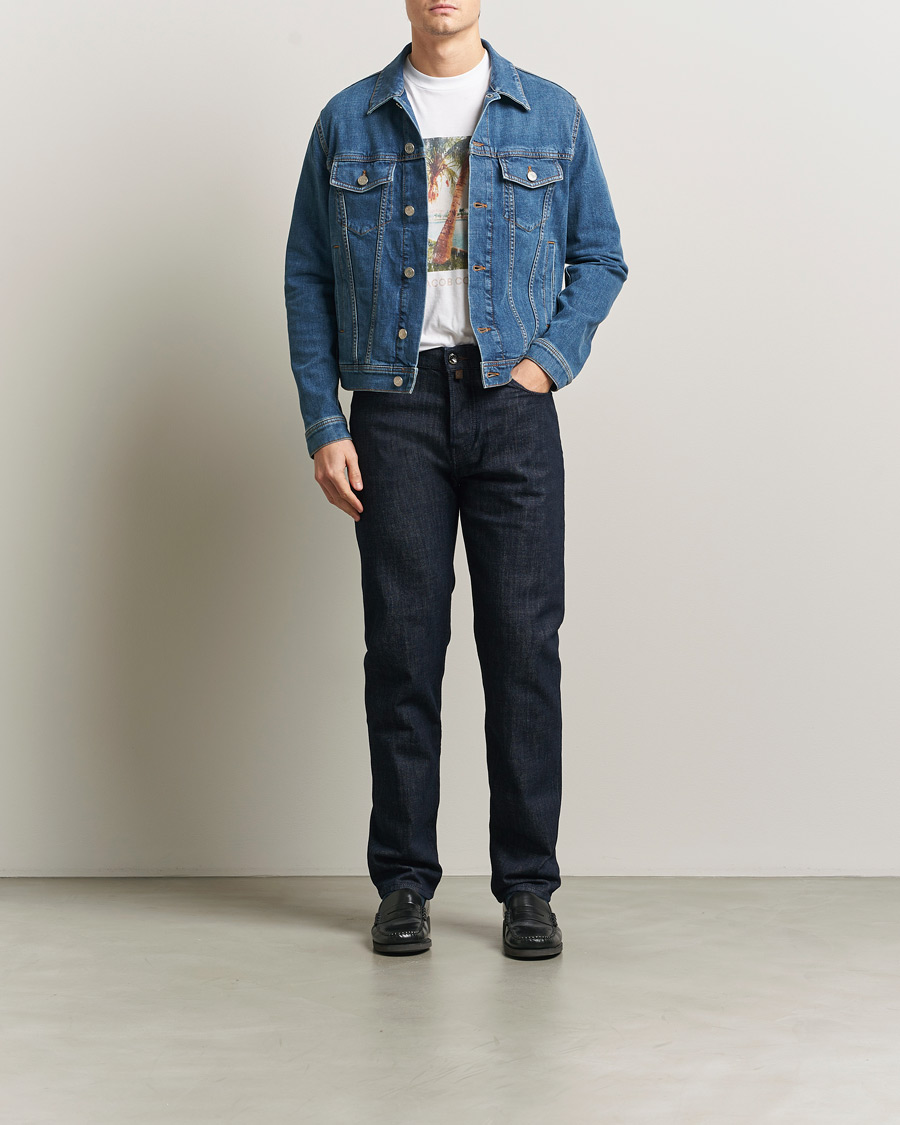 Mies | Housut | Jacob Cohën | Edos Regular Straight Fit Stretch Jeans Dark Blue