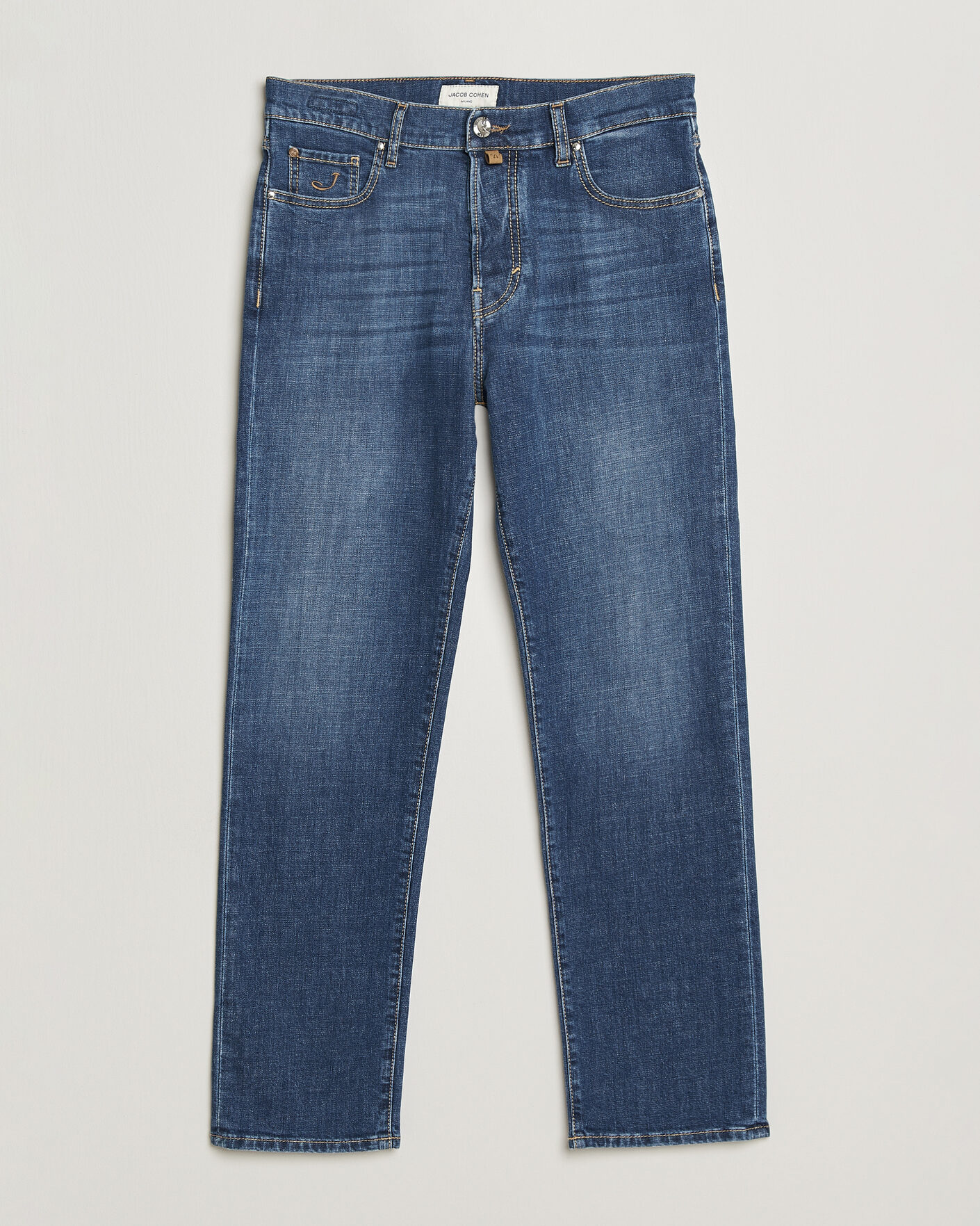 Mies | Farkut | Jacob Cohën | Edos Regular Straight Fit Stretch Jeans Mid Blue