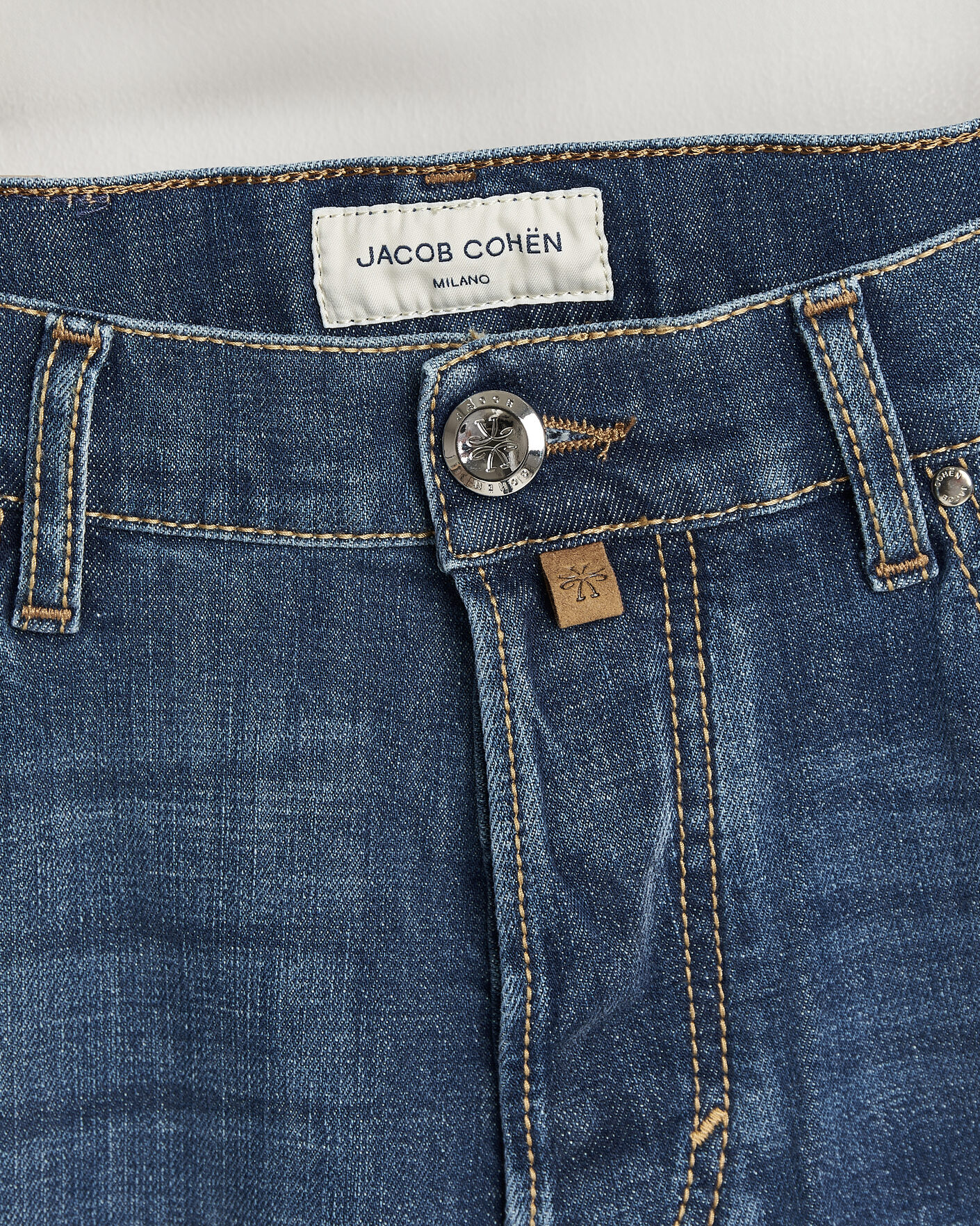 Mies | Housut | Jacob Cohën | Edos Regular Straight Fit Stretch Jeans Mid Blue