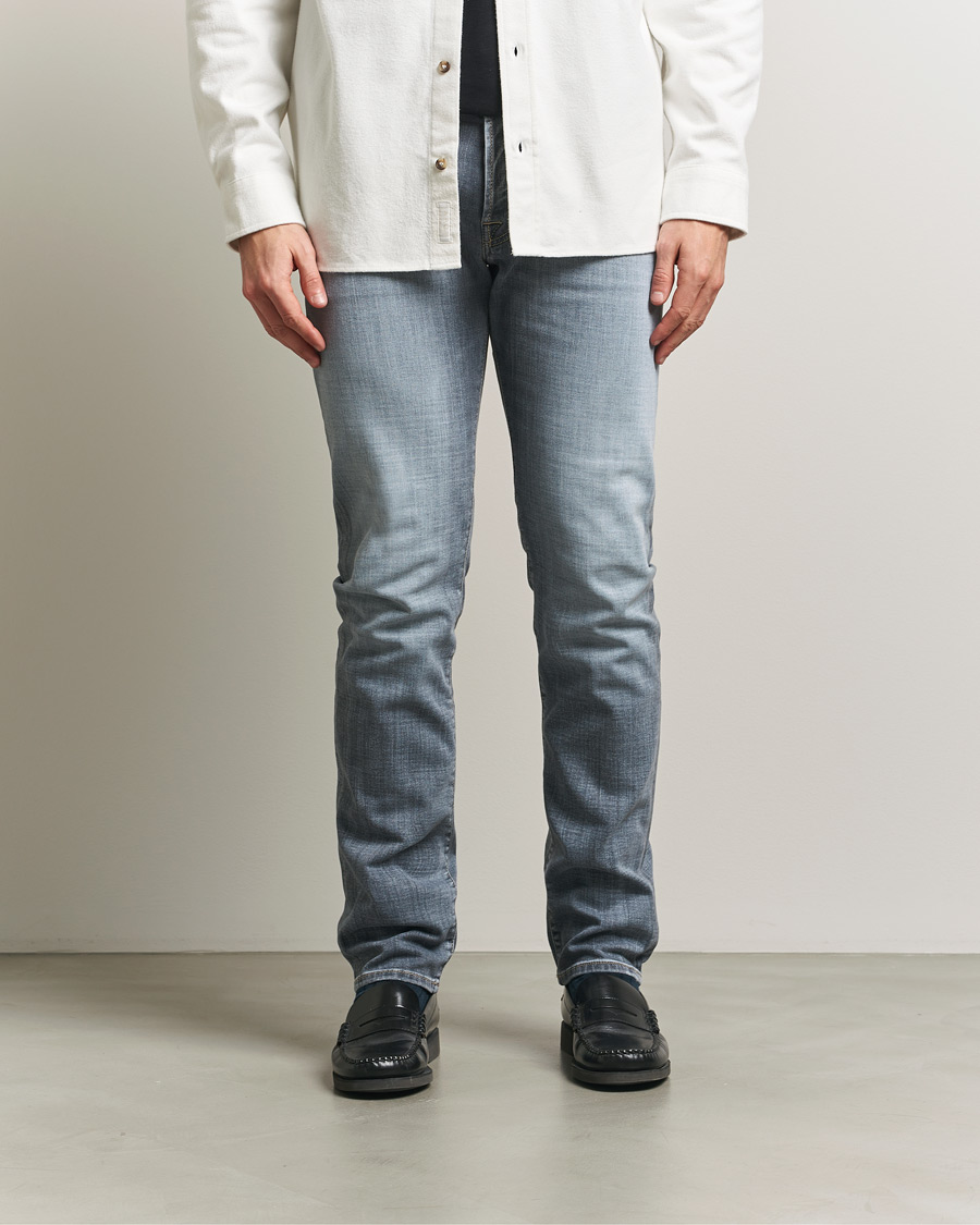 Mies | Farkut | Jacob Cohën | Bard Slim Fit Stretch Jeans Light Grey