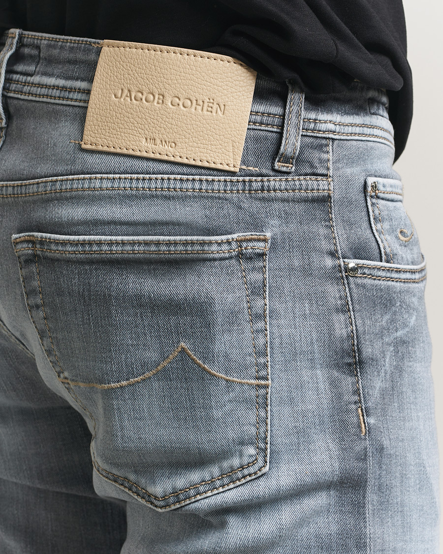 Mies | Farkut | Jacob Cohën | Bard Slim Fit Stretch Jeans Light Grey