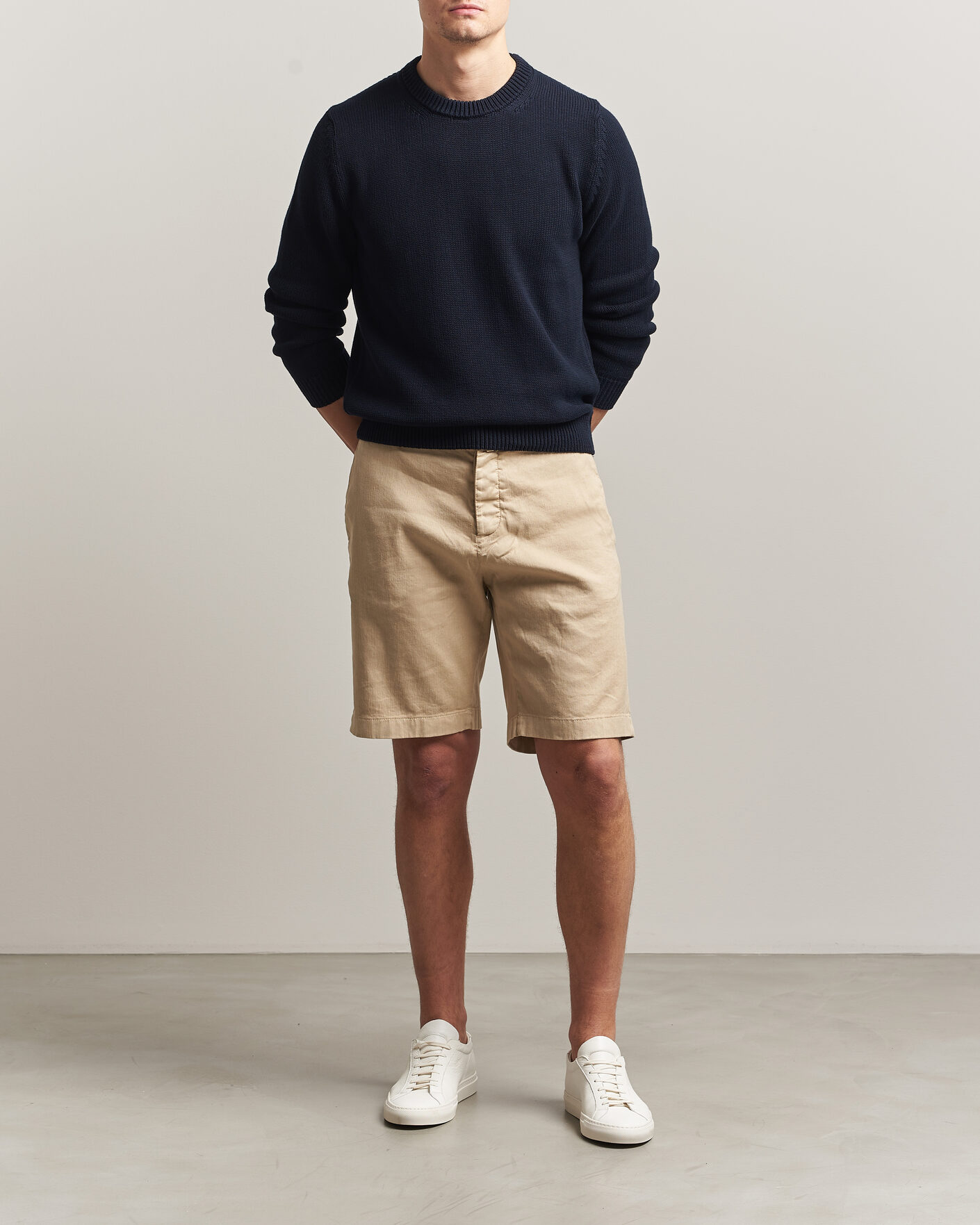 Mies | Shortsit | Jacob Cohën | George Stretch Linen Shorts Beige