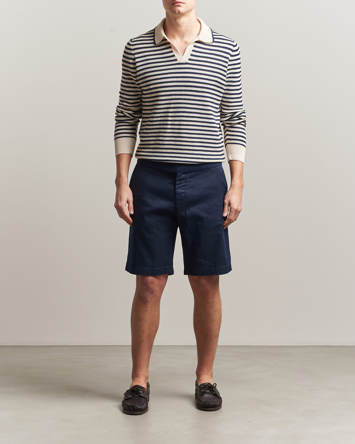 Mies | Shortsit | Jacob Cohën | George Stretch Linen Shorts Navy