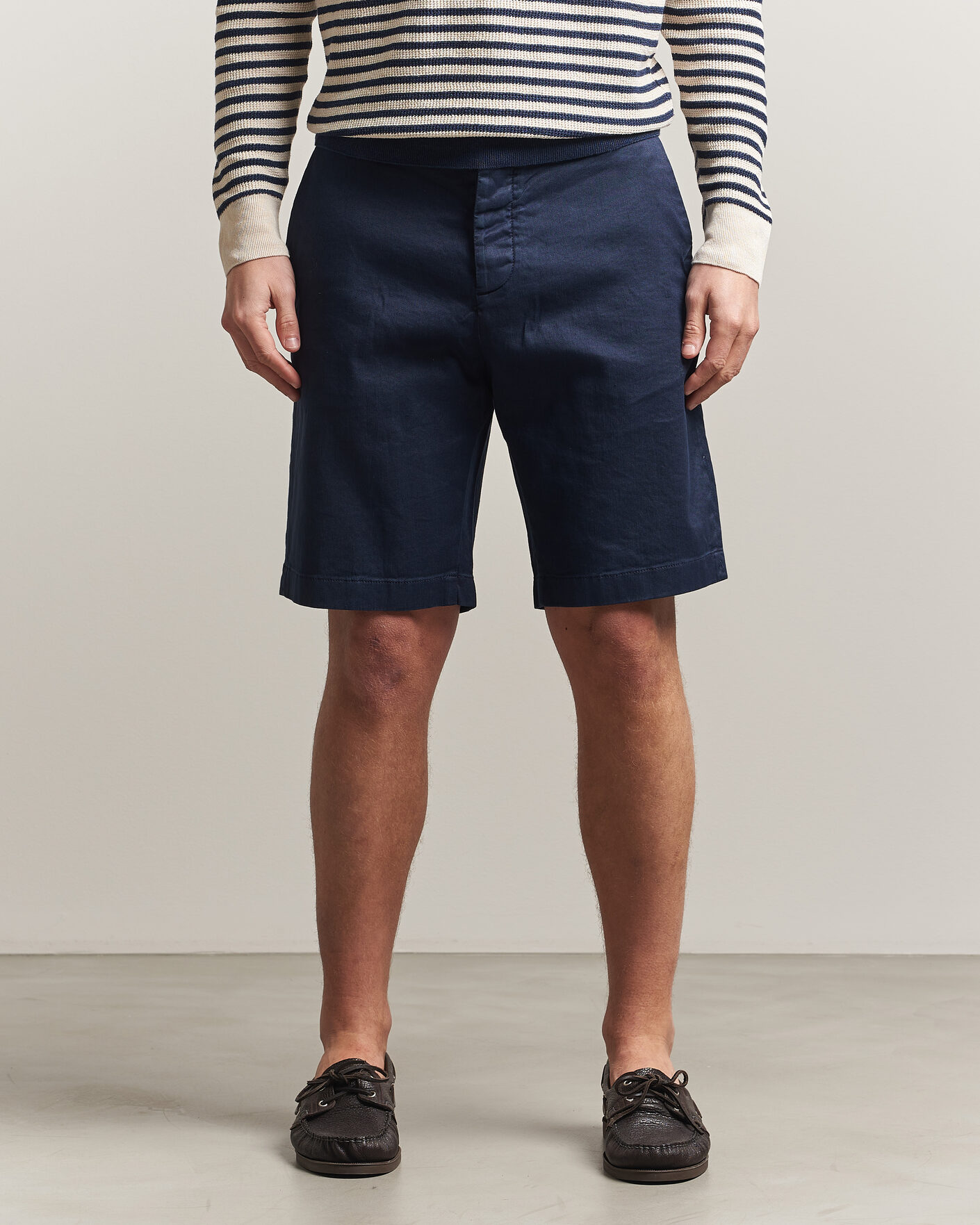 Mies | Shortsit | Jacob Cohën | George Stretch Linen Shorts Navy