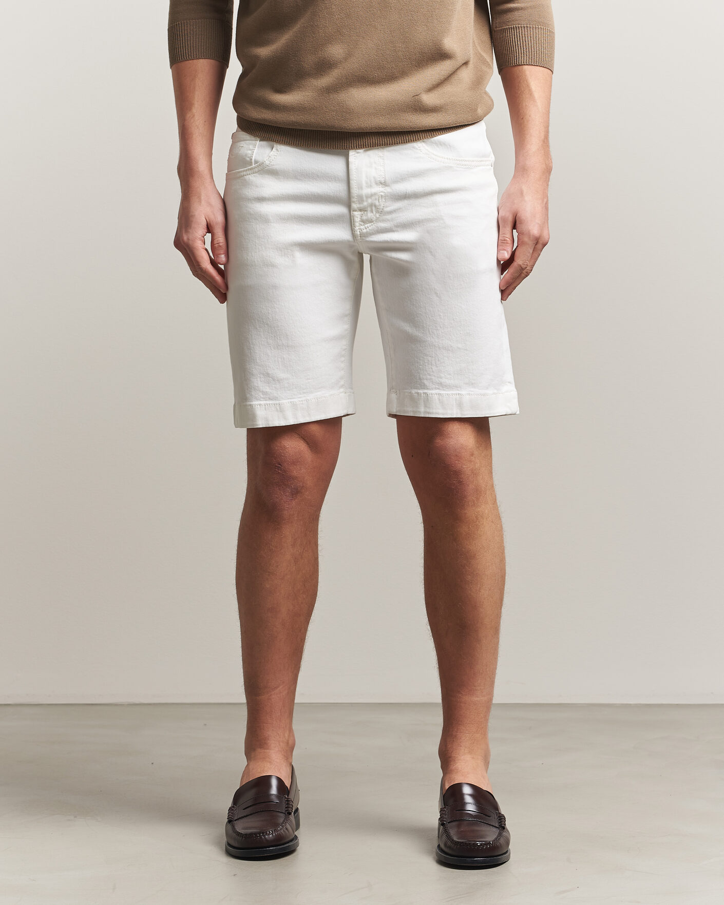 Mies | Shortsit | Jacob Cohën | Nicolas Bull Stretch Denim Shorts White