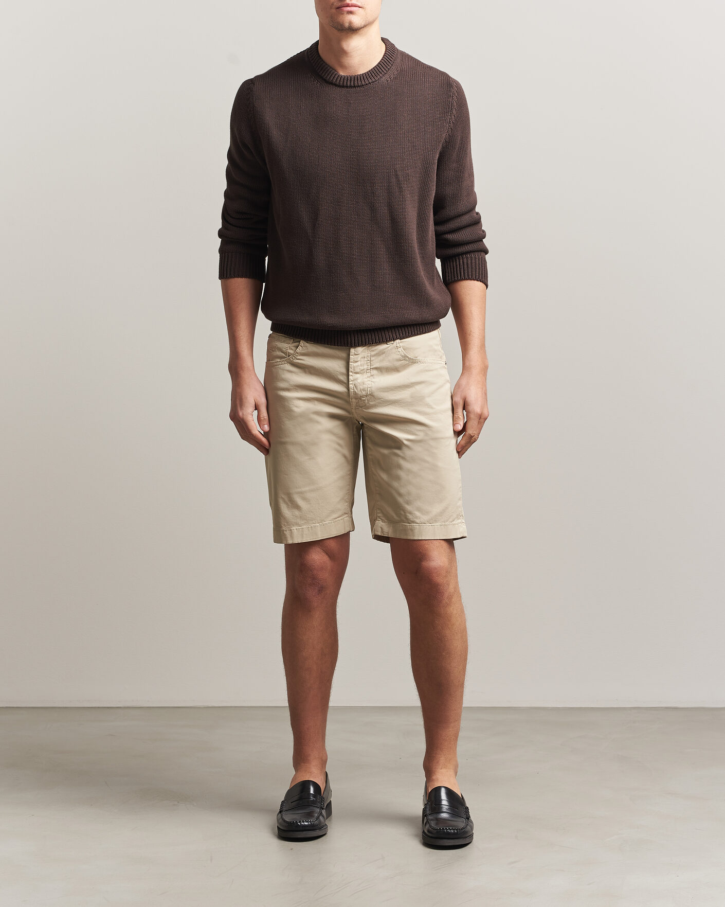 Mies | Shortsit | Jacob Cohën | Nicolas Cotton Gabardine Shorts Beige