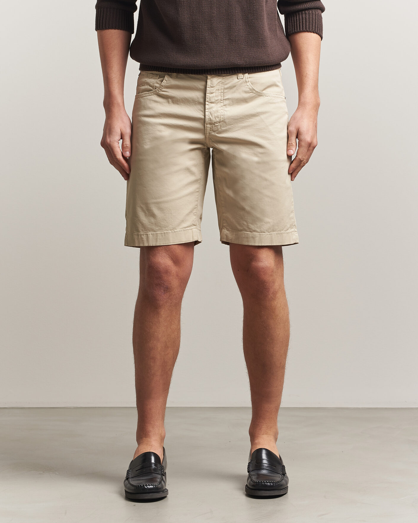 Mies | Shortsit | Jacob Cohën | Nicolas Cotton Gabardine Shorts Beige
