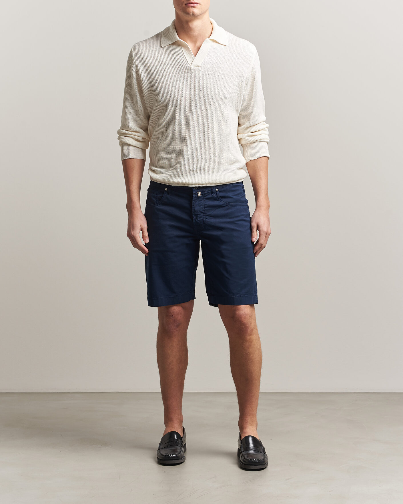 Mies | Shortsit | Jacob Cohën | Nicolas Cotton Gabardine Shorts Navy