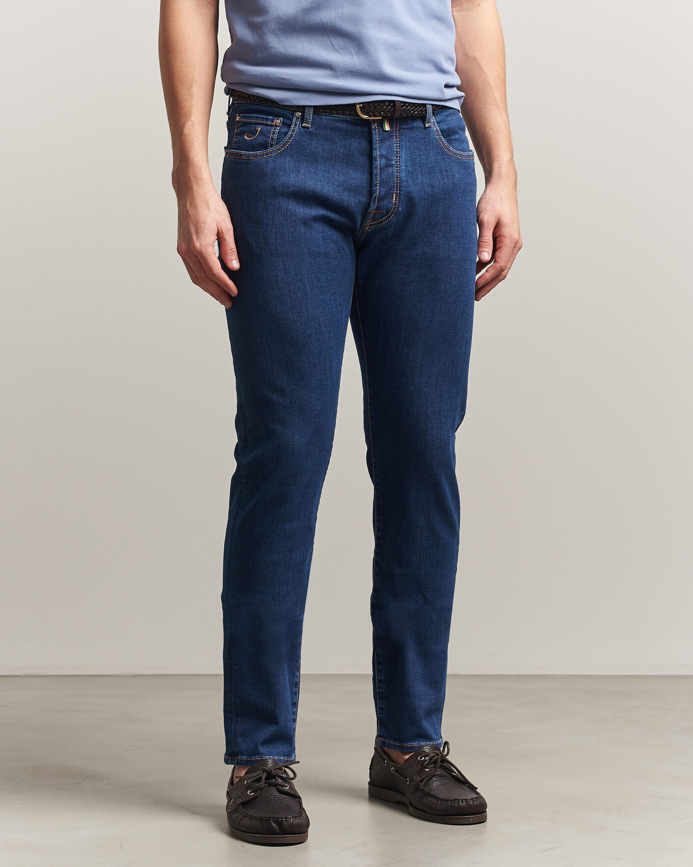 Mies | Farkut | Jacob Cohën | Bard Slim Fit Stretch Porsche Patch Jeans Dark Blue