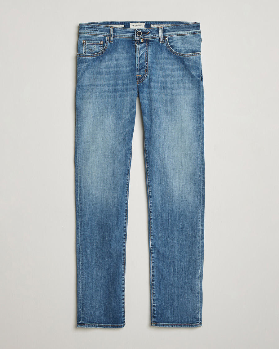 Mies | Farkut | Jacob Cohën | Bard Slim Fit Stretch Porsche Patch Jeans Mid Blue