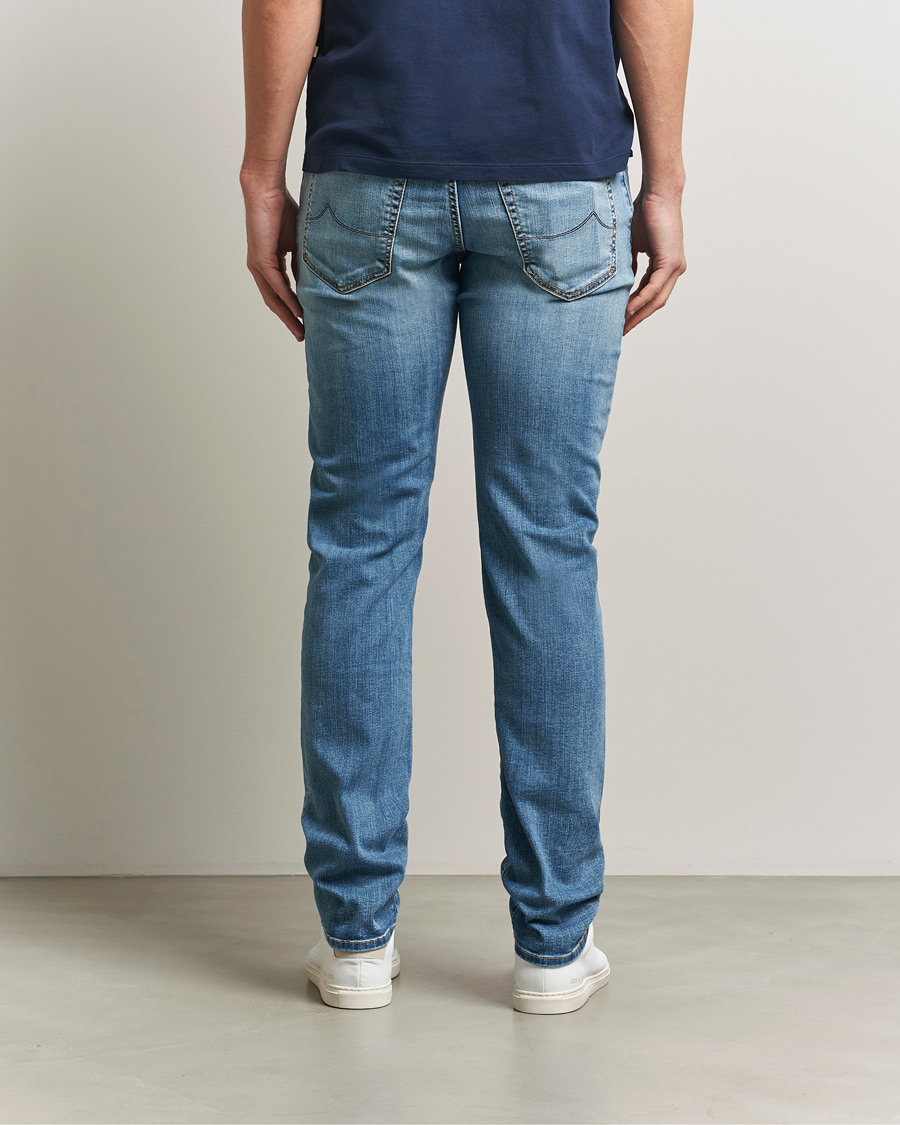 Mies | Housut | Jacob Cohën | Bard Slim Fit Stretch Porsche Patch Jeans Mid Blue