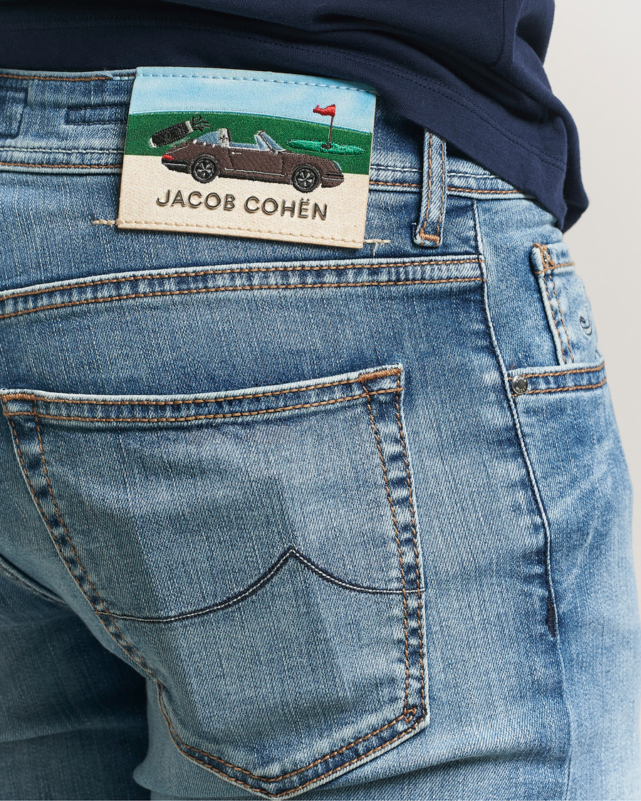 Mies | Housut | Jacob Cohën | Bard Slim Fit Stretch Porsche Patch Jeans Mid Blue
