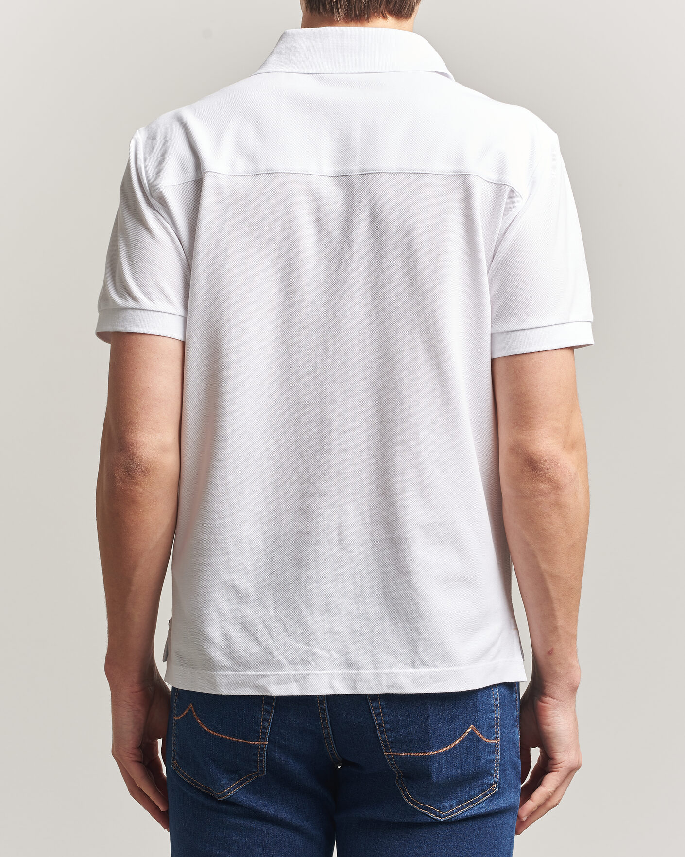Mies | Pikeet | Jacob Cohën | Cotton Polo Piquet Optical White