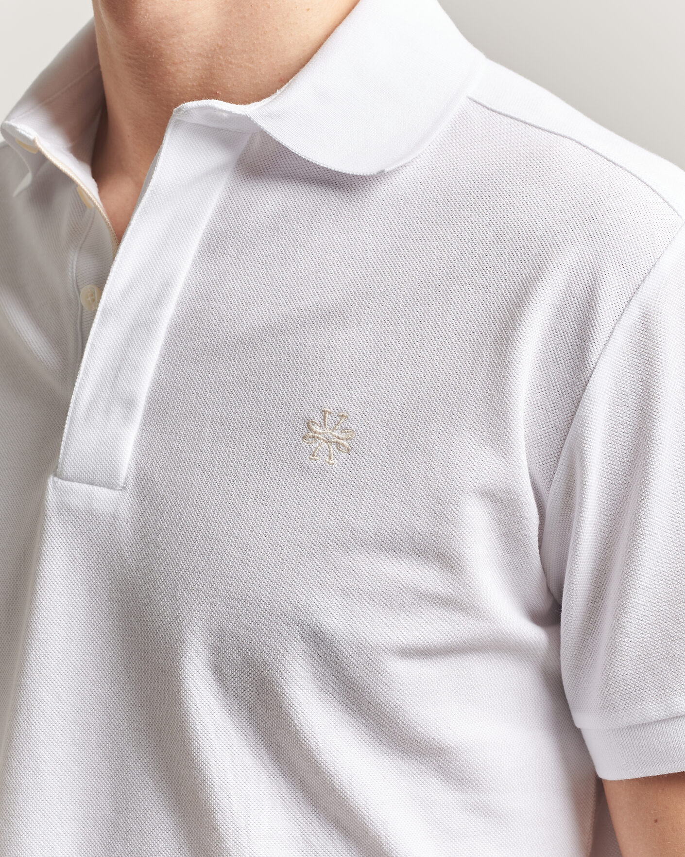 Mies | Pikeet | Jacob Cohën | Cotton Polo Piquet Optical White