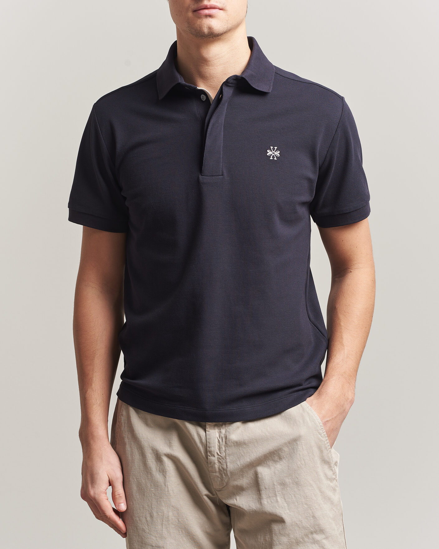 Mies | Pikeet | Jacob Cohën | Cotton Polo Piquet Navy Blue