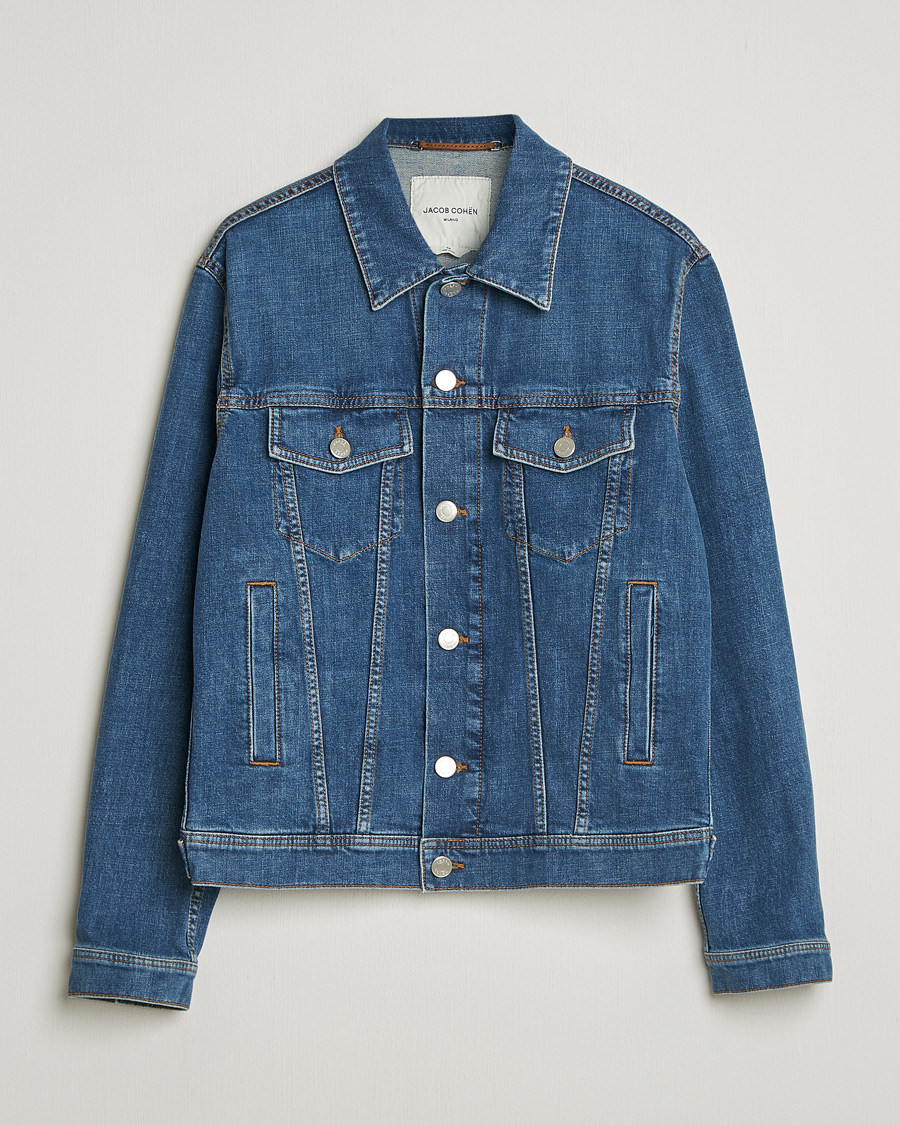 Mies | Takit | Jacob Cohën | Denim Trucker Jacket Mid Blue