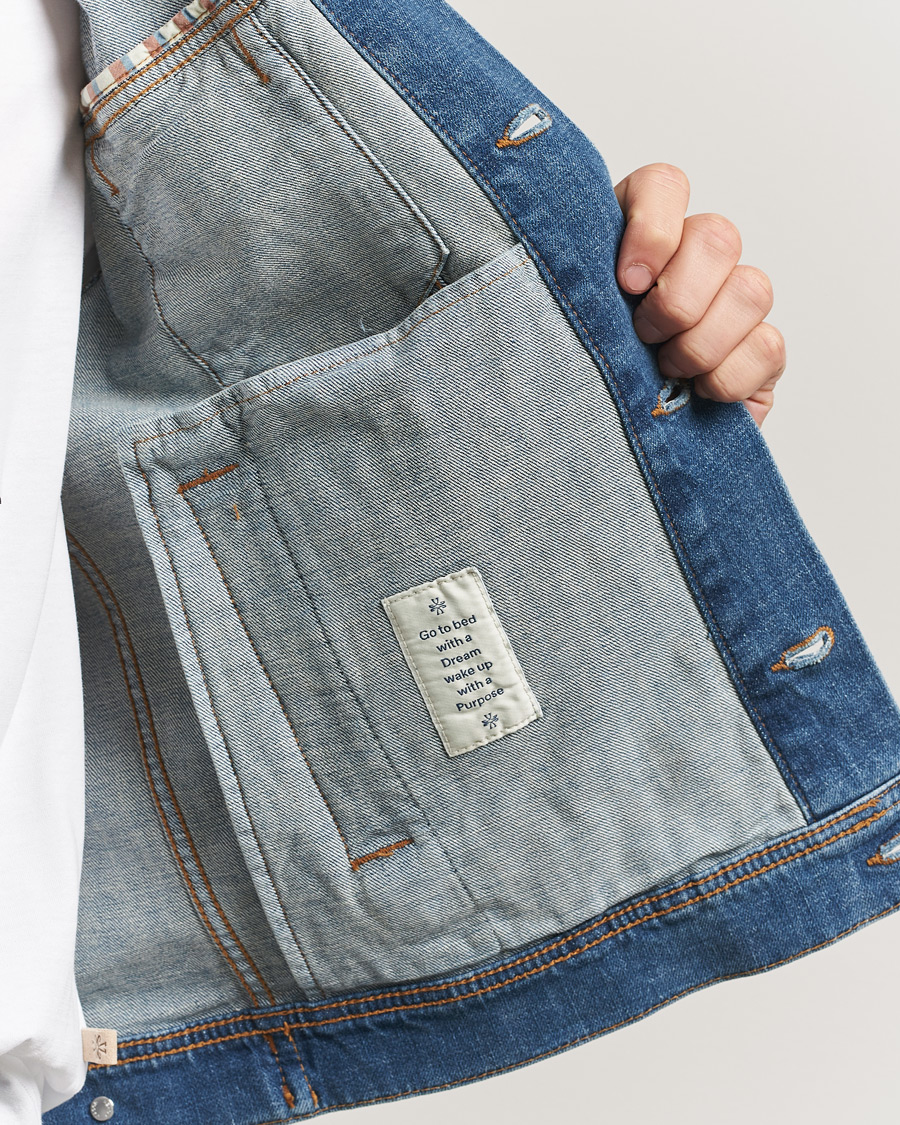 Mies | Takit | Jacob Cohën | Denim Trucker Jacket Mid Blue