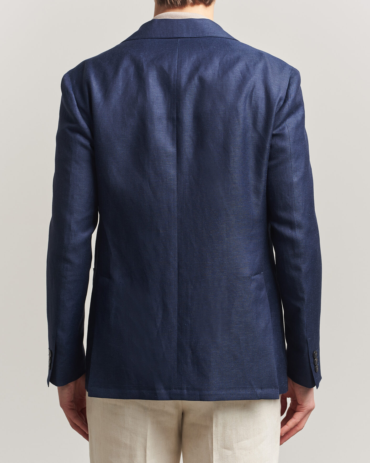 Mies | Pikkutakit | Canali | Unconstructed Wool/Linen Blazer Dark Blue