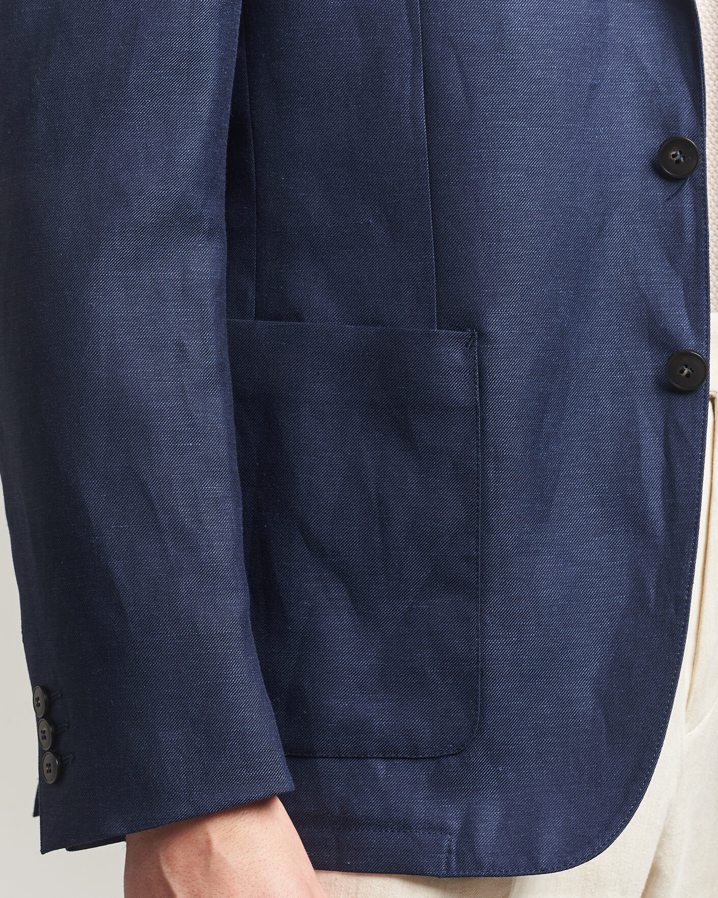 Mies | Pikkutakit | Canali | Unconstructed Wool/Linen Blazer Dark Blue