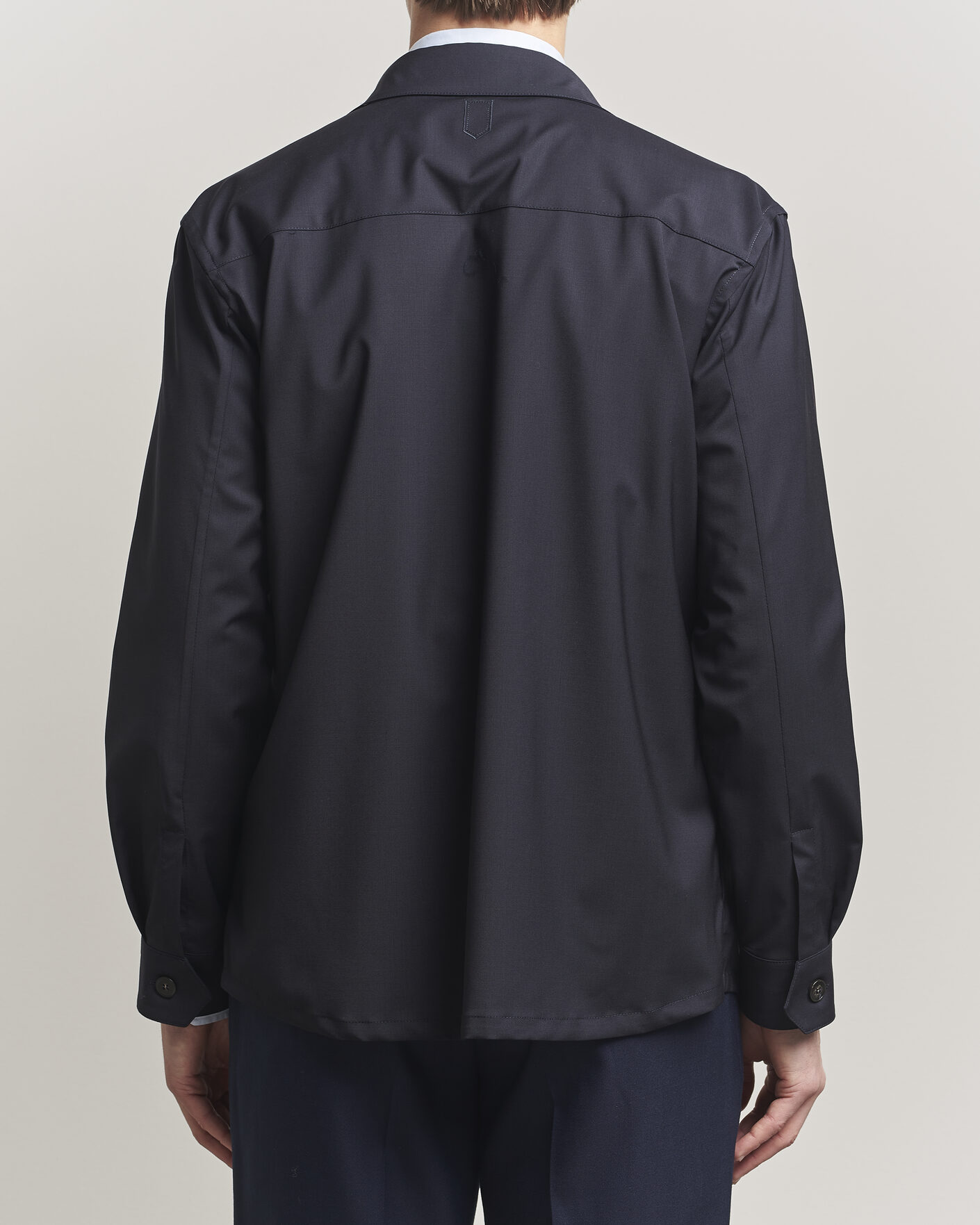 Mies | Kauluspaidat | Canali | Travel Wool Overshirt Navy