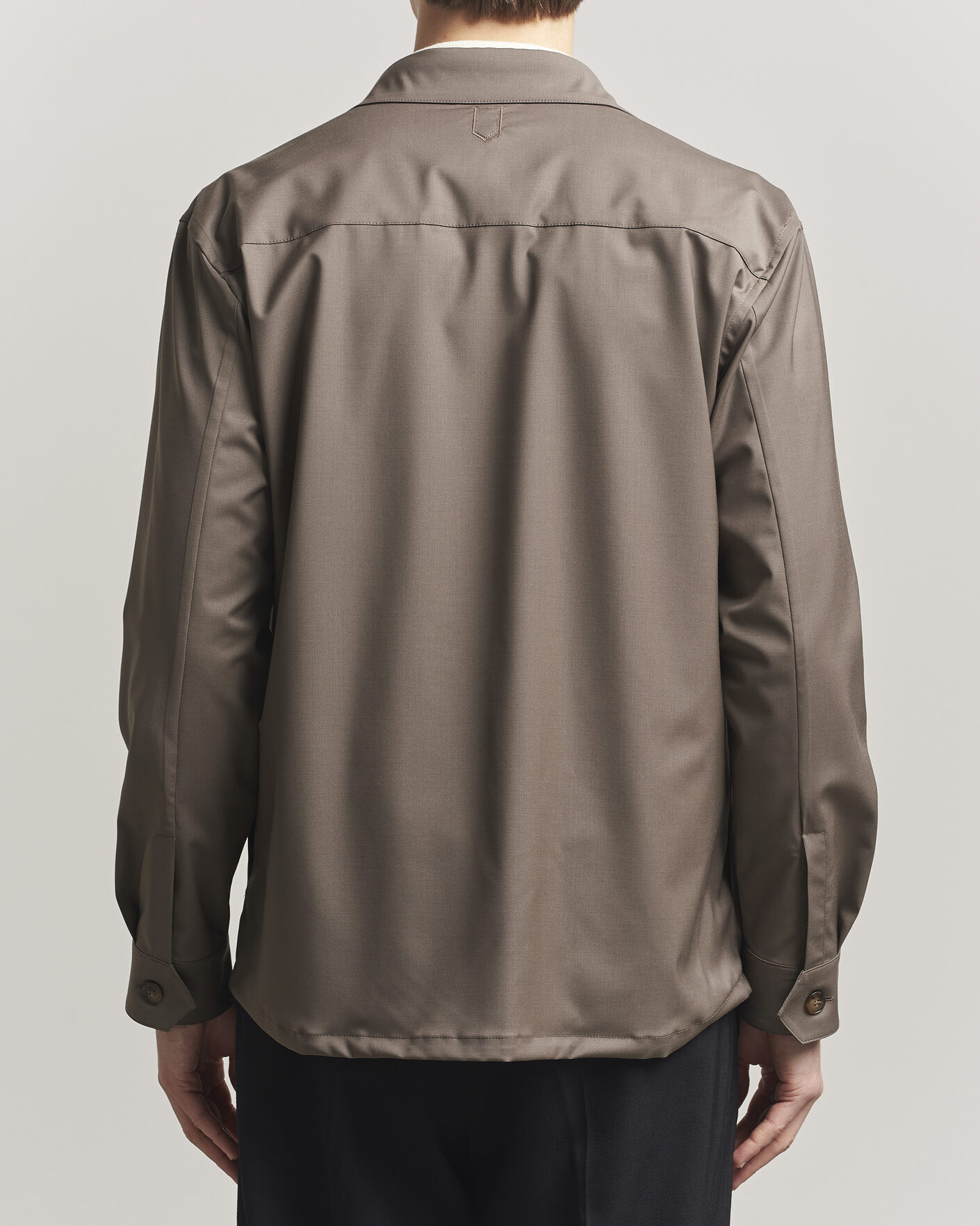 Mies | Kauluspaidat | Canali | Travel Wool Overshirt Brown