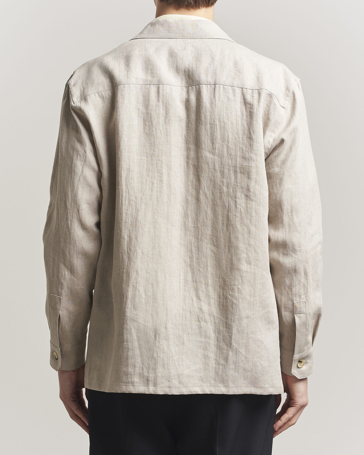 Mies | Kauluspaidat | Canali | Linen Shirt Jacket Beige