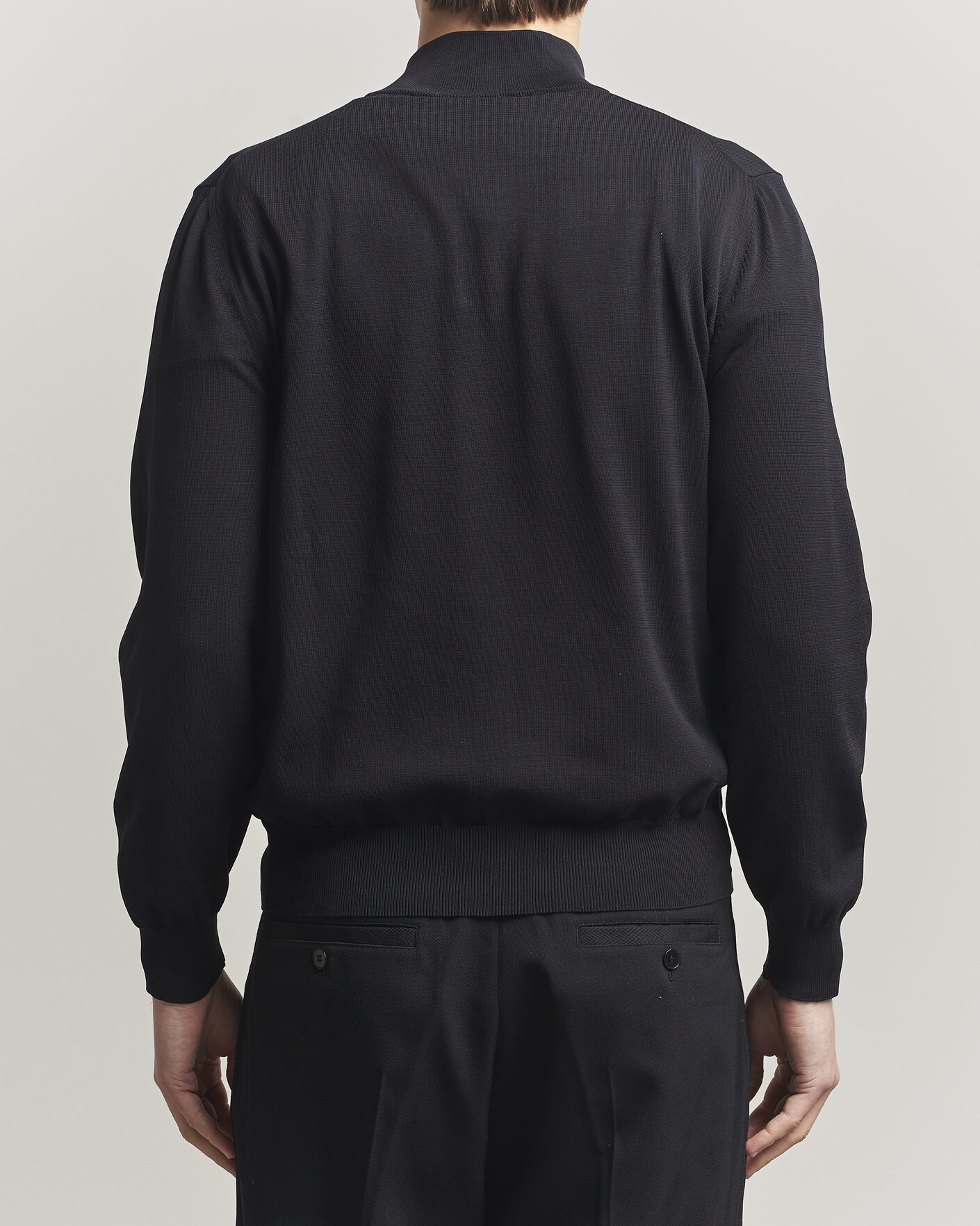 Mies | Puserot | Canali | Cotton Half Zip Black