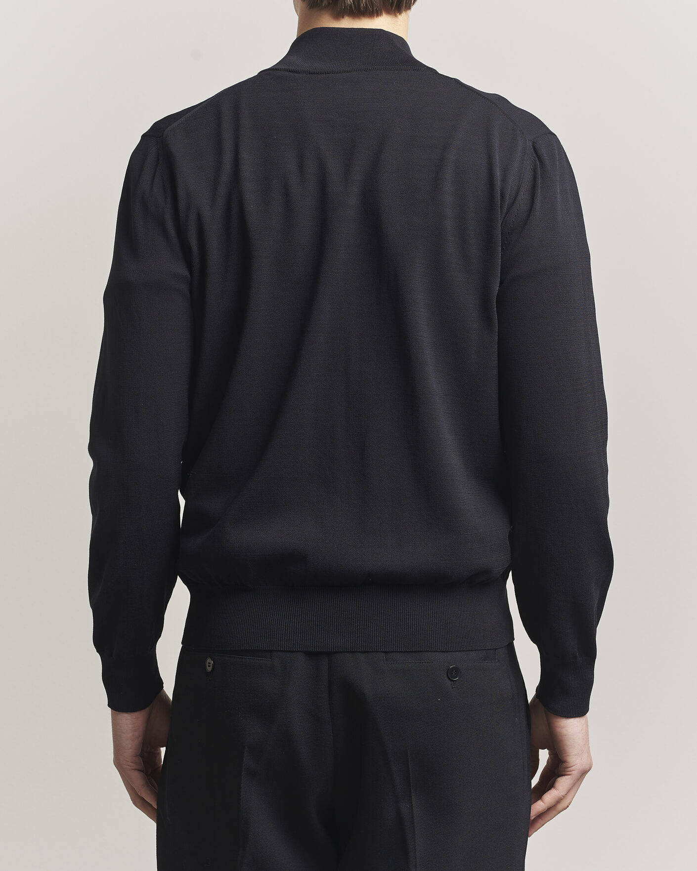 Mies | Puserot | Canali | Cotton Full Zip Black