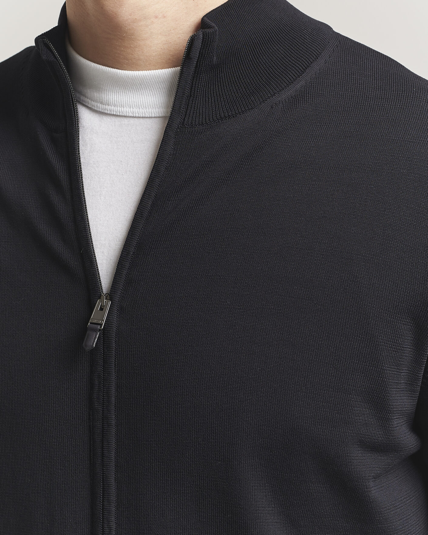 Mies | Puserot | Canali | Cotton Full Zip Black