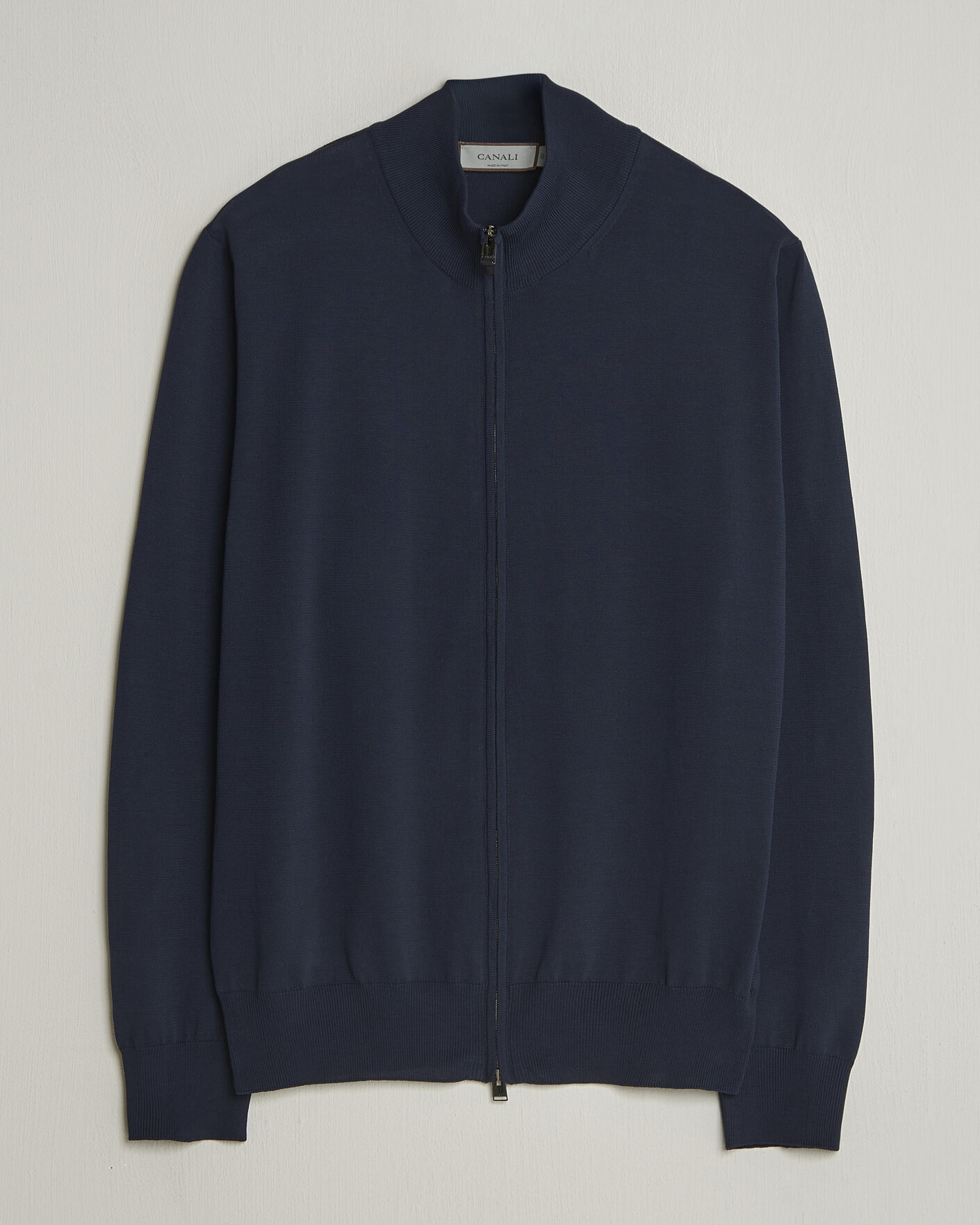 Mies | Puserot | Canali | Cotton Full Zip Navy