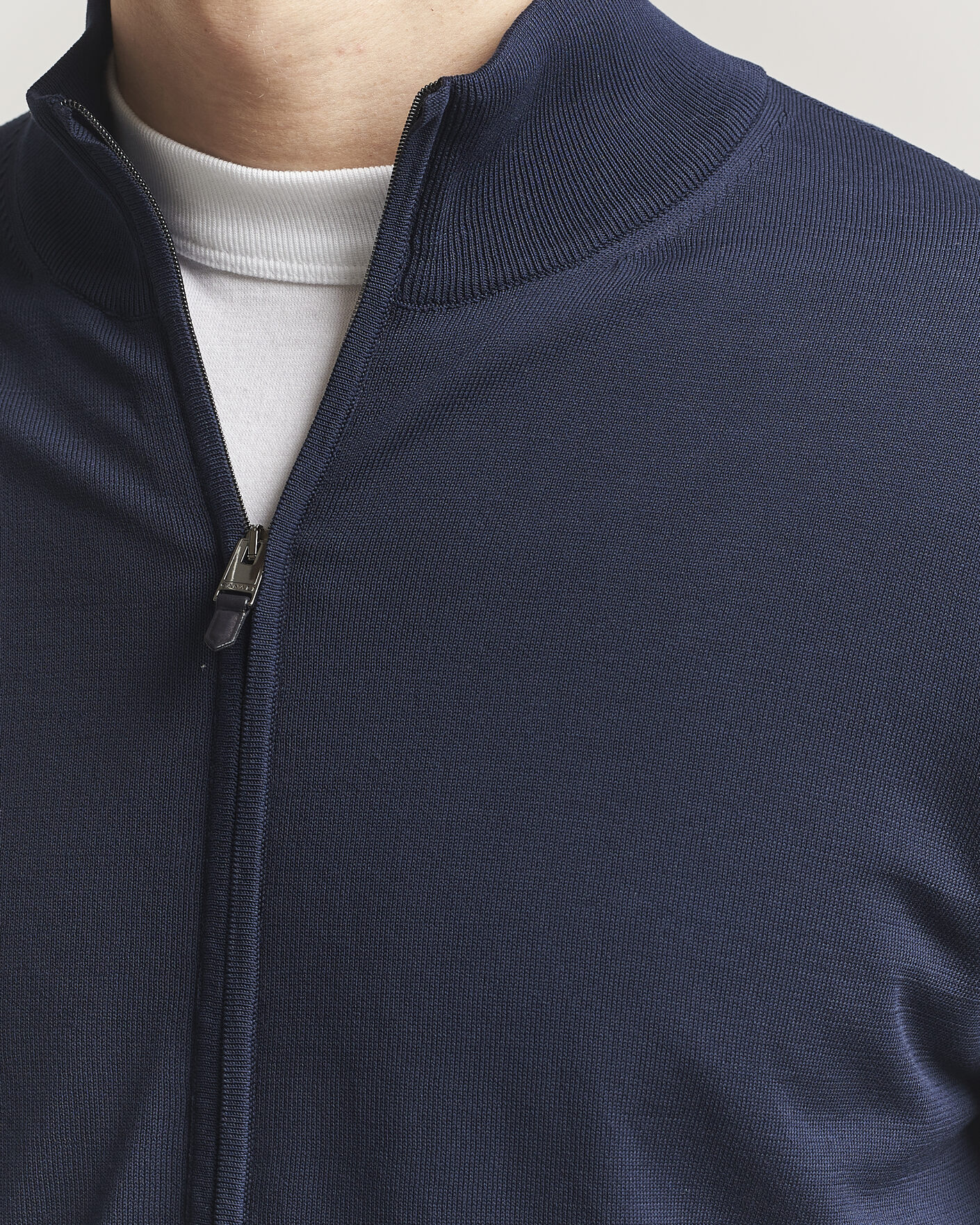 Mies | Puserot | Canali | Cotton Full Zip Navy