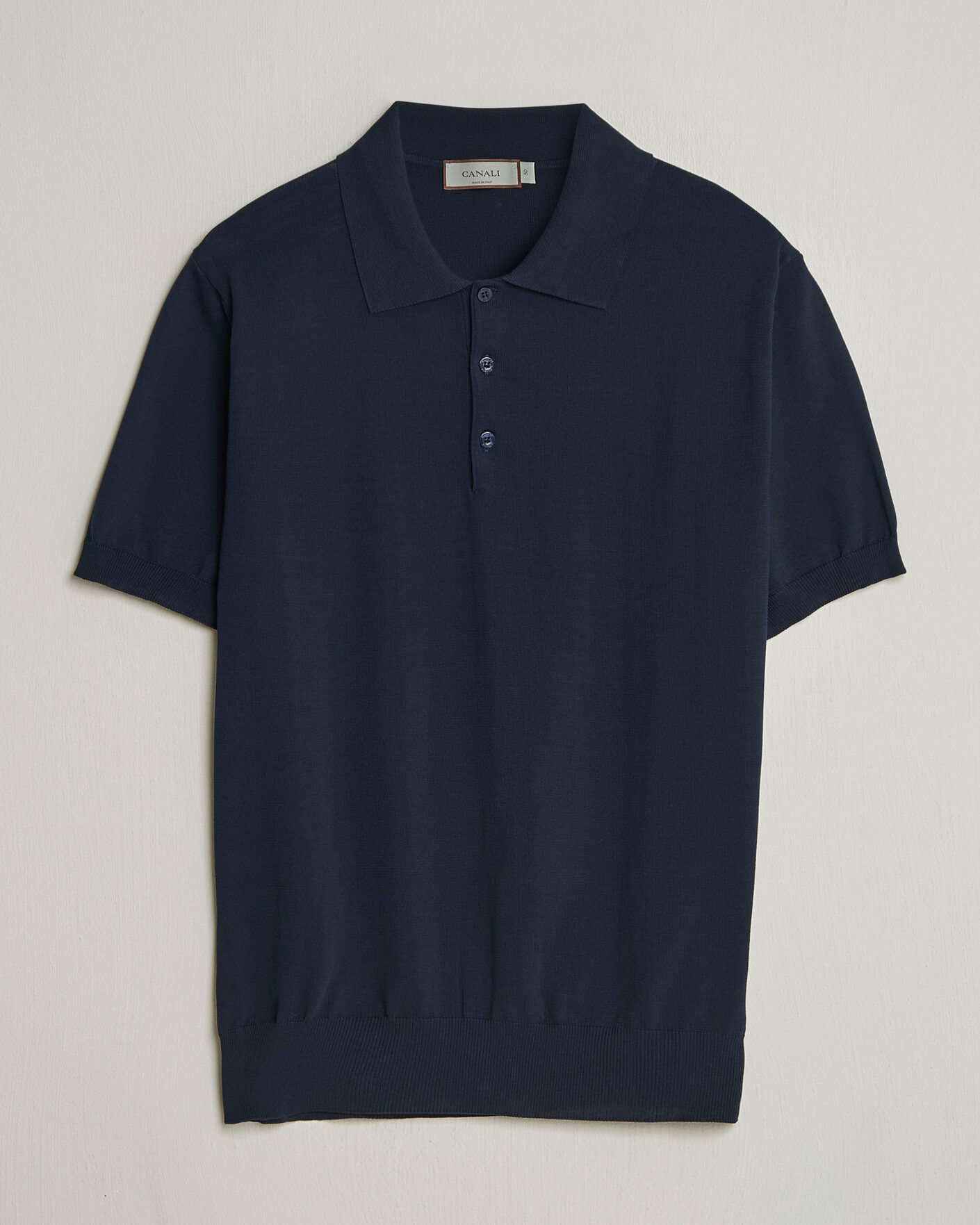 Mies | Pikeet | Canali | Cotton Short Sleeve Polo Navy