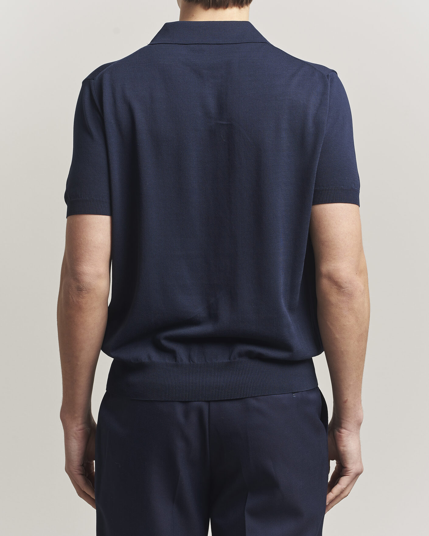 Mies | Pikeet | Canali | Cotton Short Sleeve Polo Navy