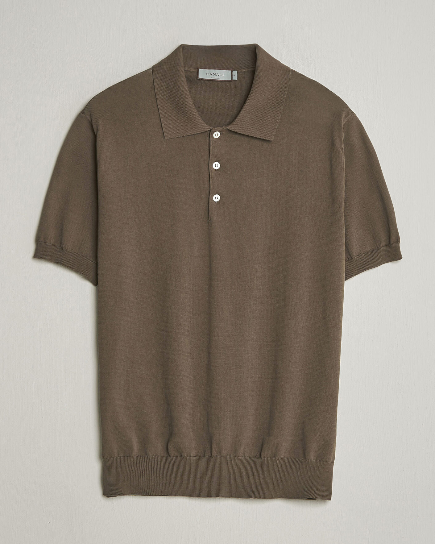 Mies | Pikeet | Canali | Cotton Short Sleeve Polo Brown