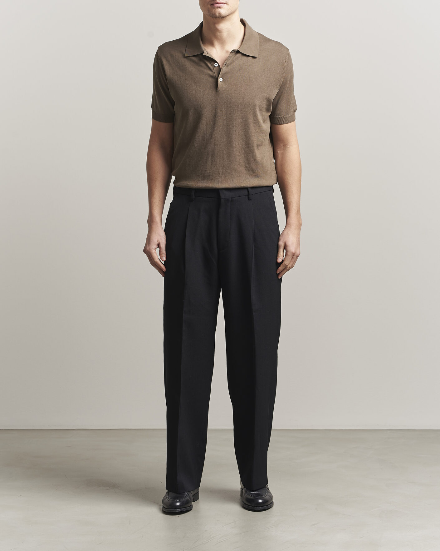 Mies | Pikeet | Canali | Cotton Short Sleeve Polo Brown