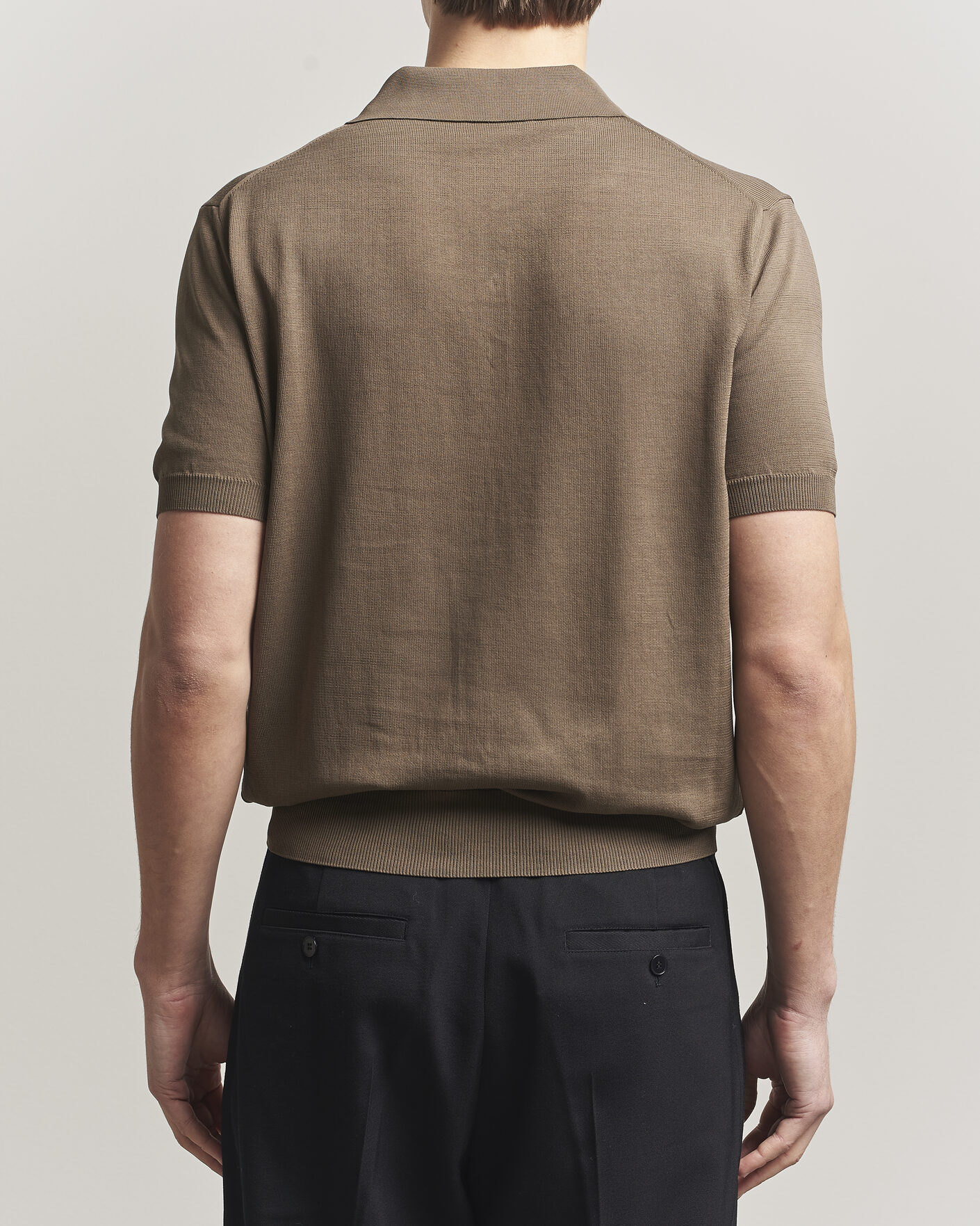 Mies | Pikeet | Canali | Cotton Short Sleeve Polo Brown